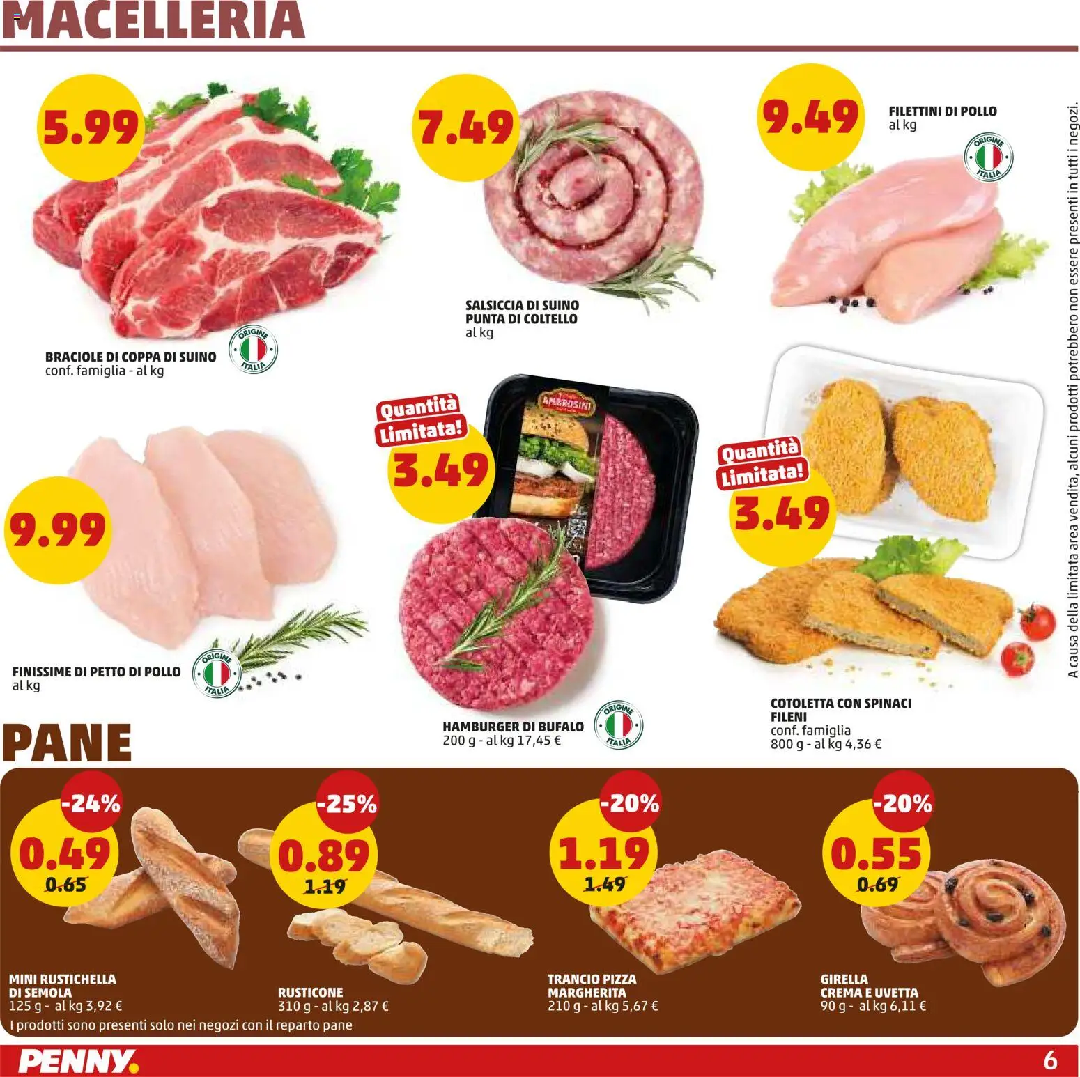 Volantino PENNY del 26.02.2026 | Pagina: 6 | Prodotti: Petto di Pollo, Suino, Salsiccia, Bufalo