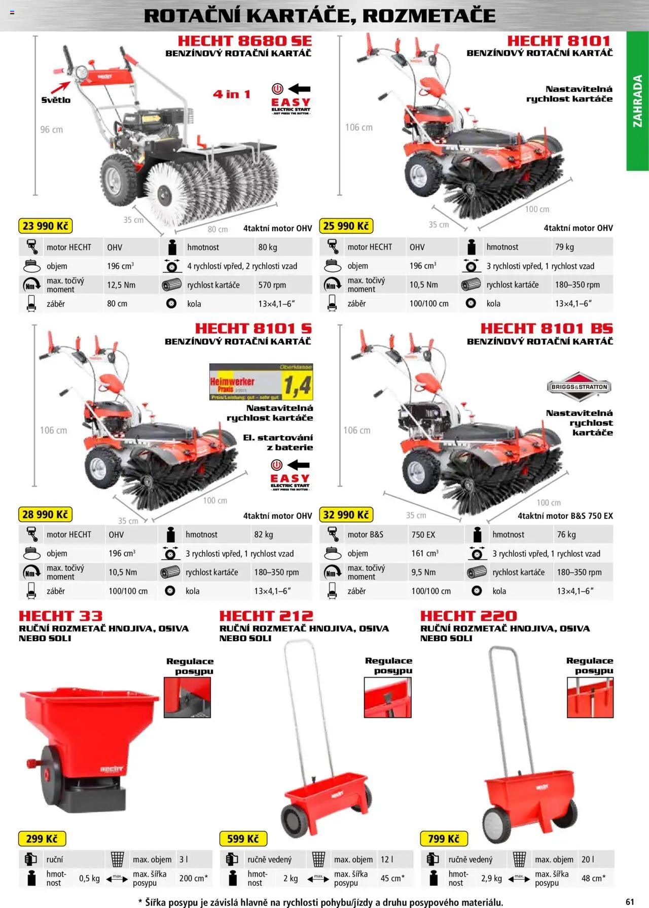 Hecht katalog - Jaro-léto 2025 od 22.04.2025 | Strana: 61 | Produkty: Zahrada, Baterie, Kola, Kartáč