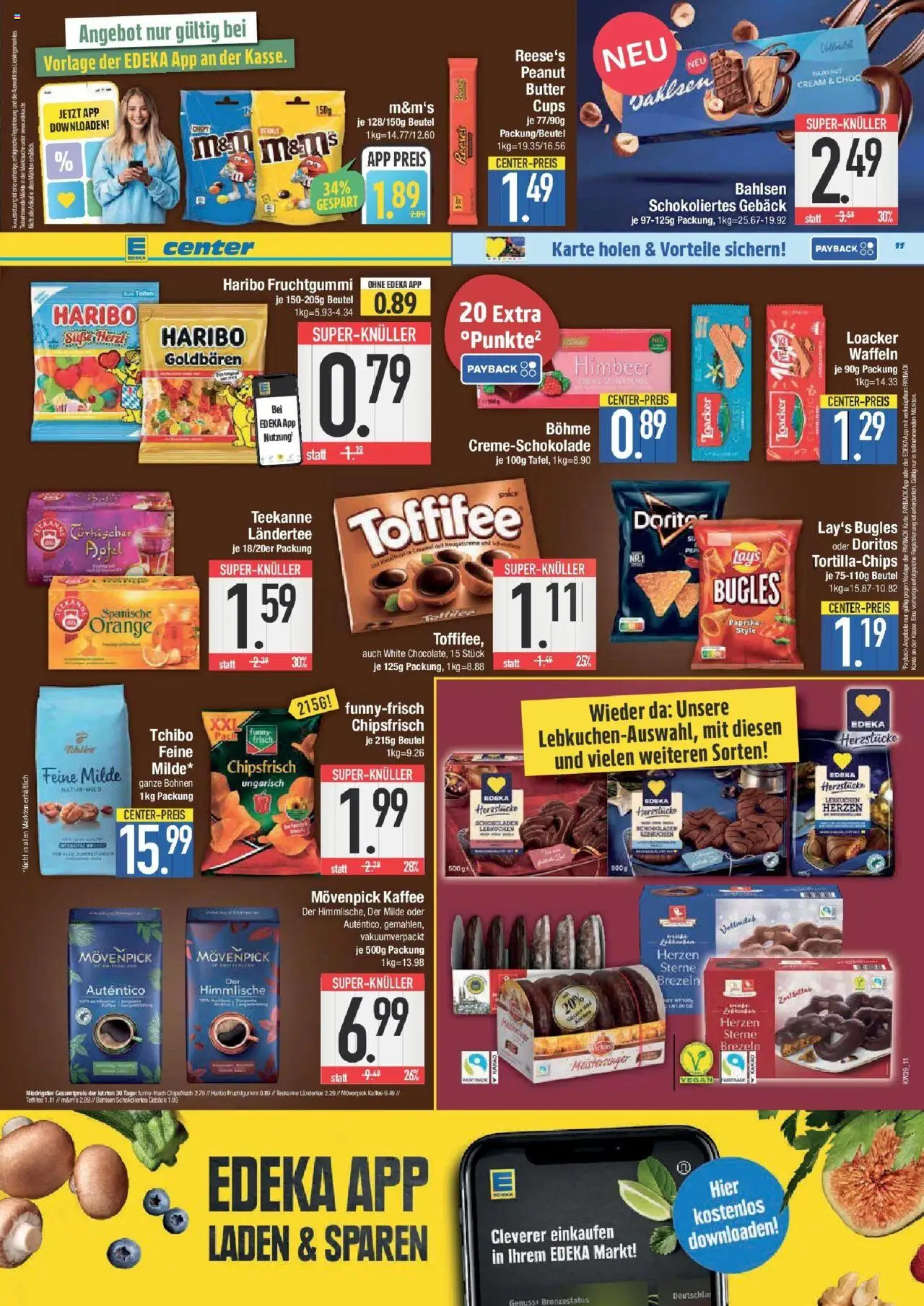 Edeka prospekt Weißenburg	 – gültig ab 21.09.2025 | Seite: 11 | Produkte: Haribo, Kaffee, Waffeln, Teekanne