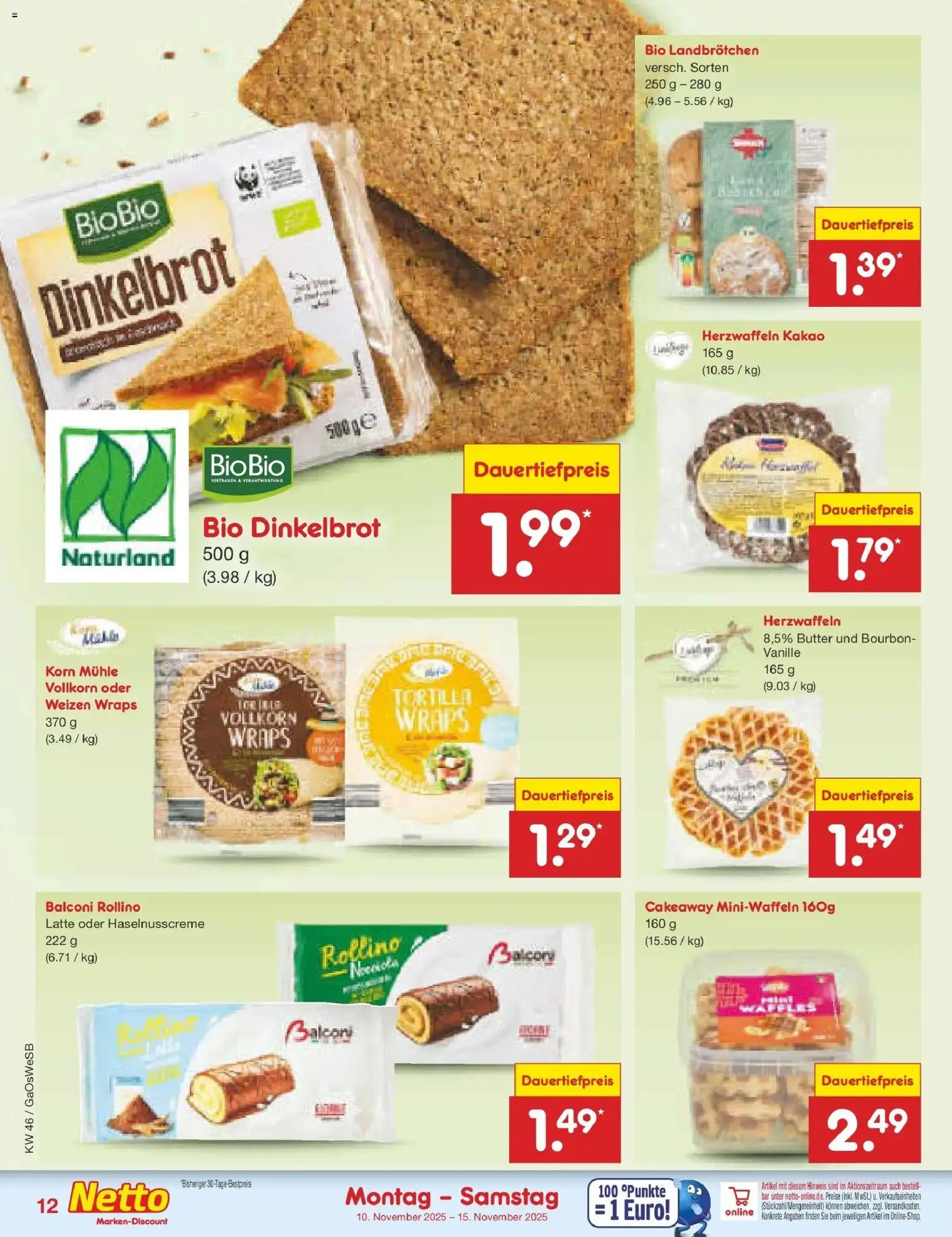 Netto Marken-Discount - Netto: Wochenangebote – gültig ab 10.11.2025 | Seite: 12 | Produkte: Mühle, Butter, Bourbon