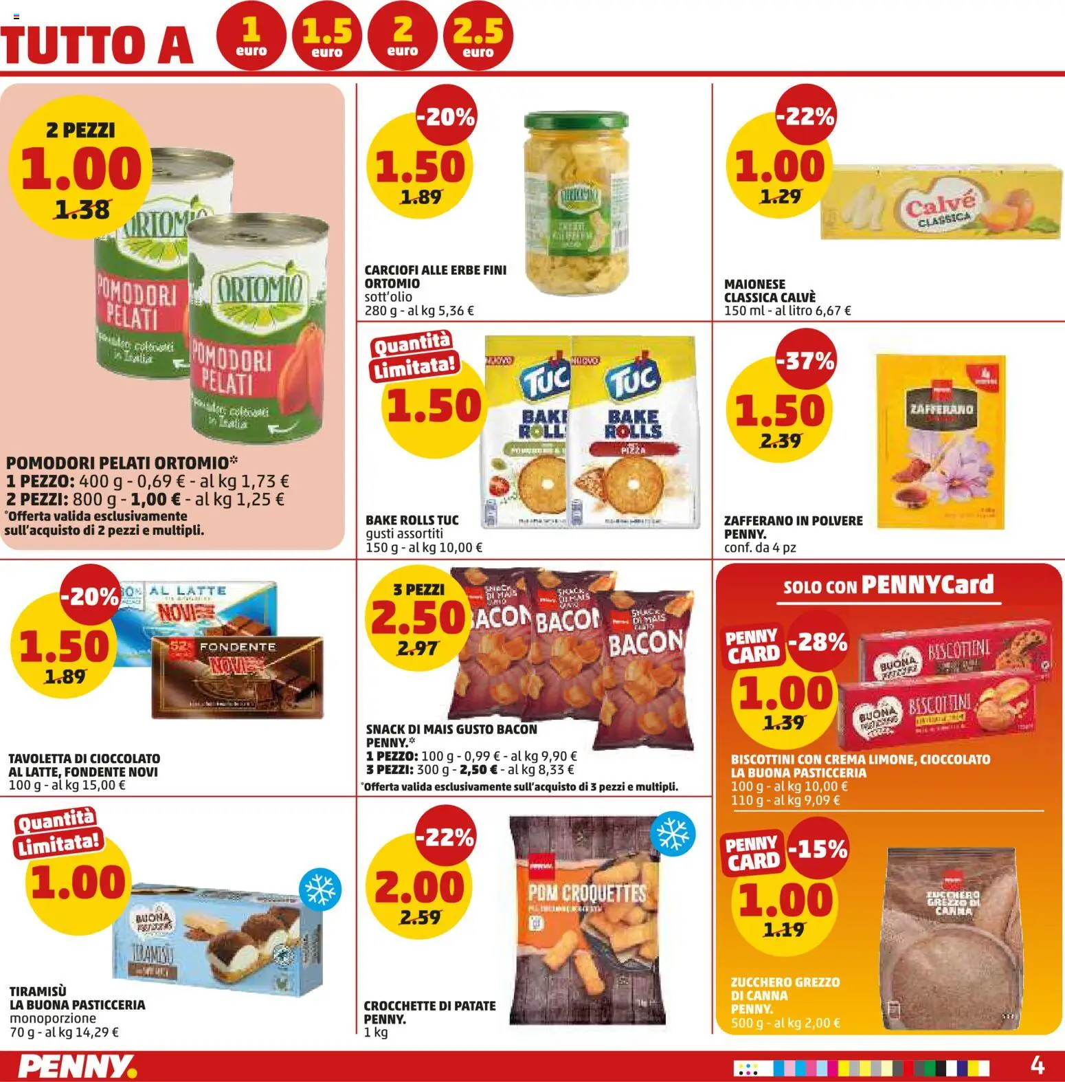 Volantino PENNY del 15.01.2026 | Pagina: 4 | Prodotti: Patate, Latte, Pomodori, Carciofi