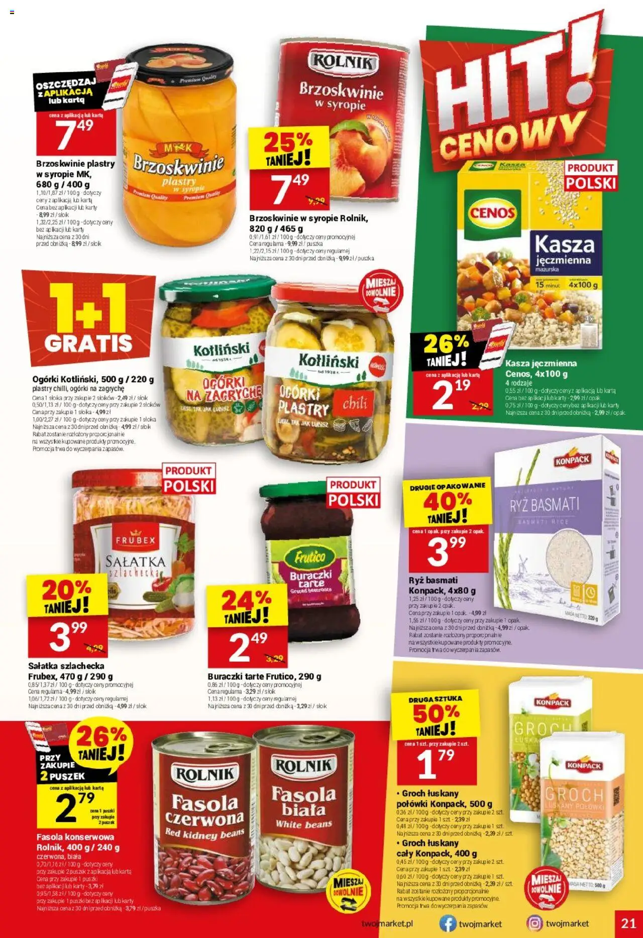 Twój Market Gazetka od 10.09.2025 | Strona: 21 | Produkty: Karta, Kasza, Kasza jęczmienna, Ryż basmati