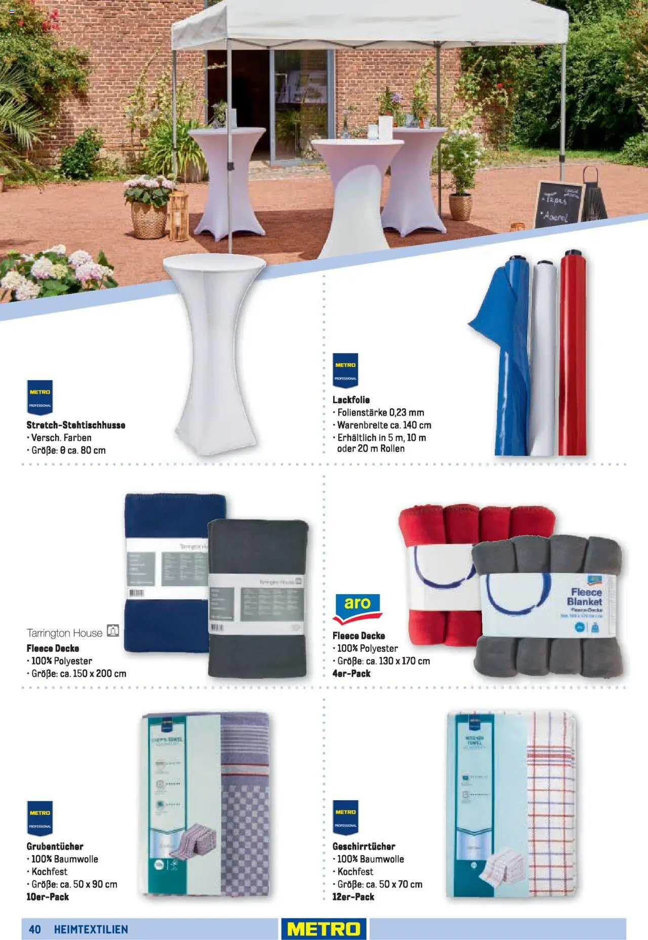 Metro Sortimentskatalog Vereine & Feste – gültig ab 01.06.2024 | Seite: 40 | Produkte: Decke