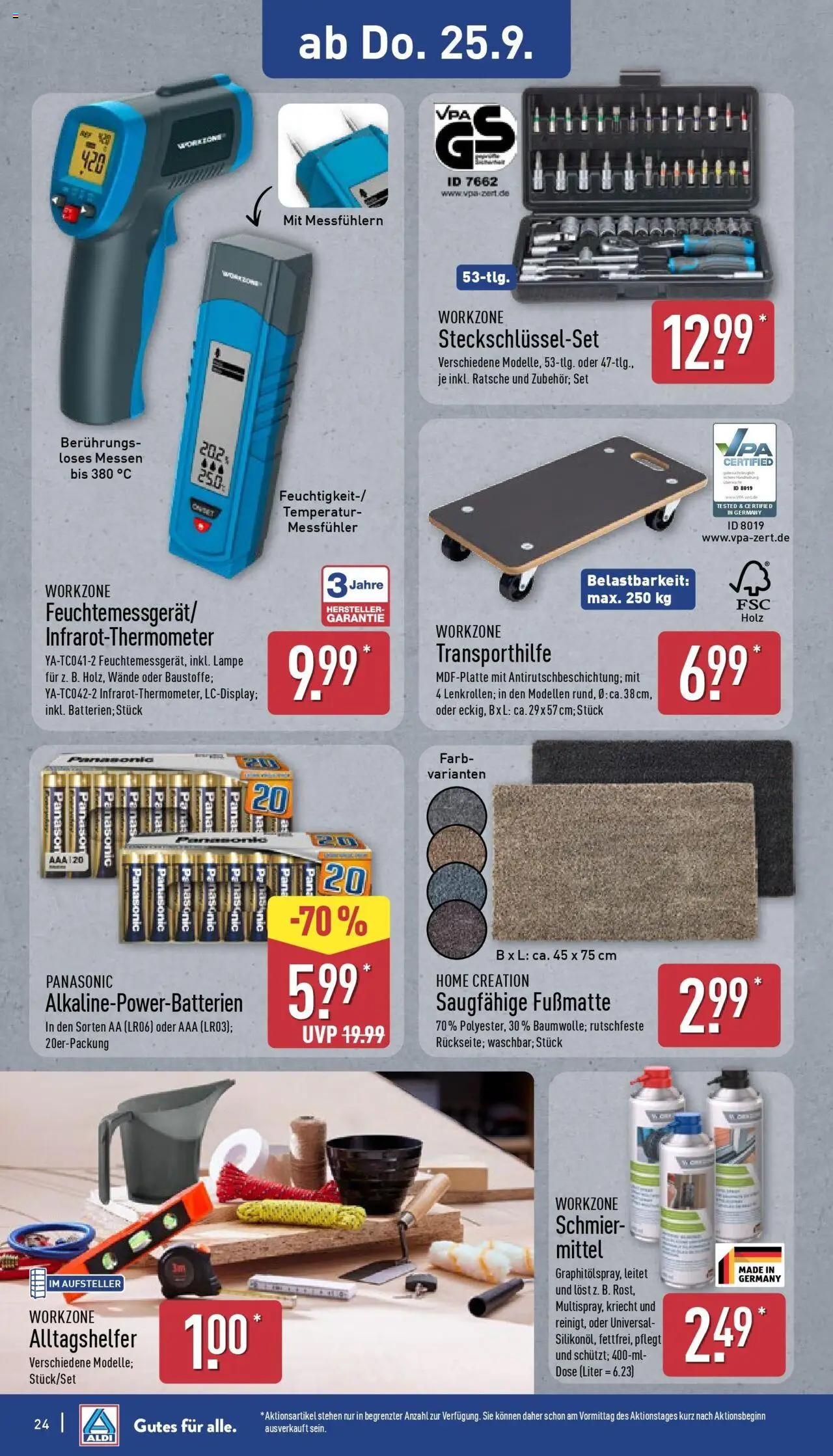 Aldi - ALDI Nord: Wochenangebote – gültig ab 21.09.2025 | Seite: 28 | Produkte: Panasonic, Lampe, Fußmatte, Home creation