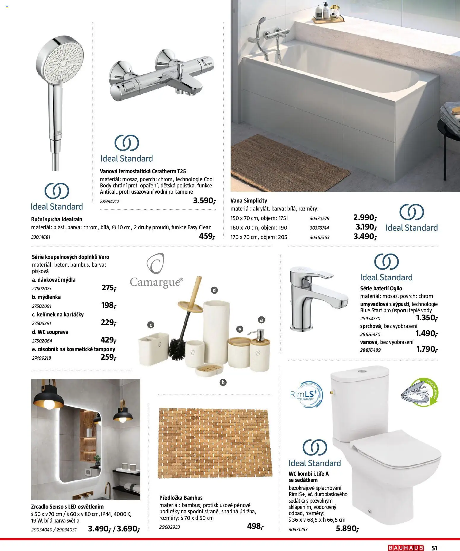 Bauhaus katalog Sanita od 03.11.2025 | Strana: 51 | Produkty: Dávkovač, Sprcha, Zrcadlo, Body