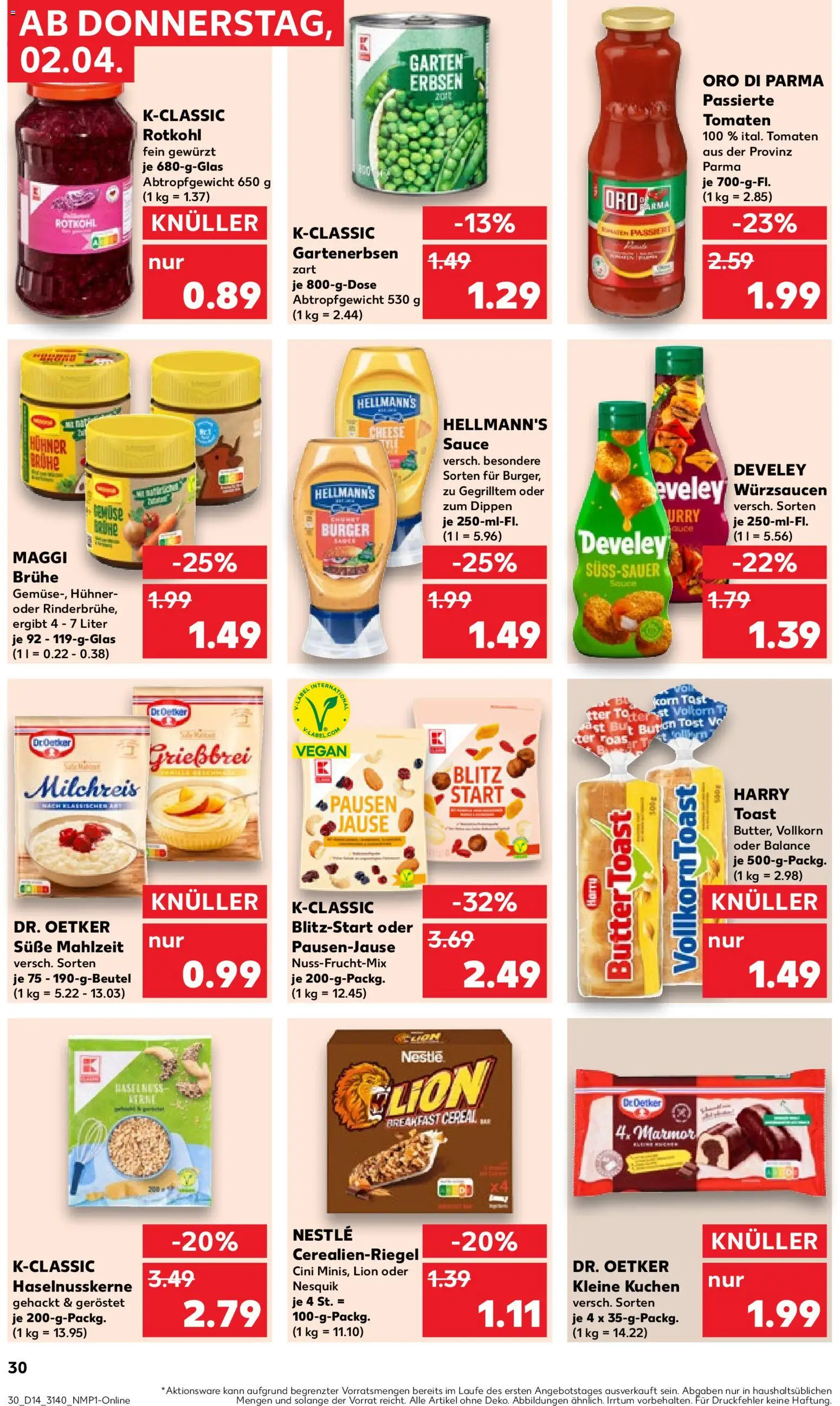 Kaufland Prospekt Leipzig	 – gültig ab 02.04.2026 | Seite: 30 | Produkte: Maggi, Burger, Tomaten, Kuchen