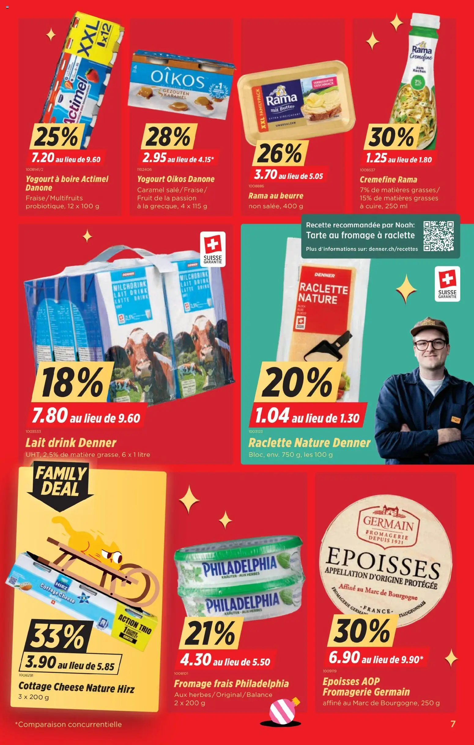 Denner Aktionen FR – gültig ab 25.11.2025 | Seite: 7 | Produkte: Actimel, Butter, Raclette