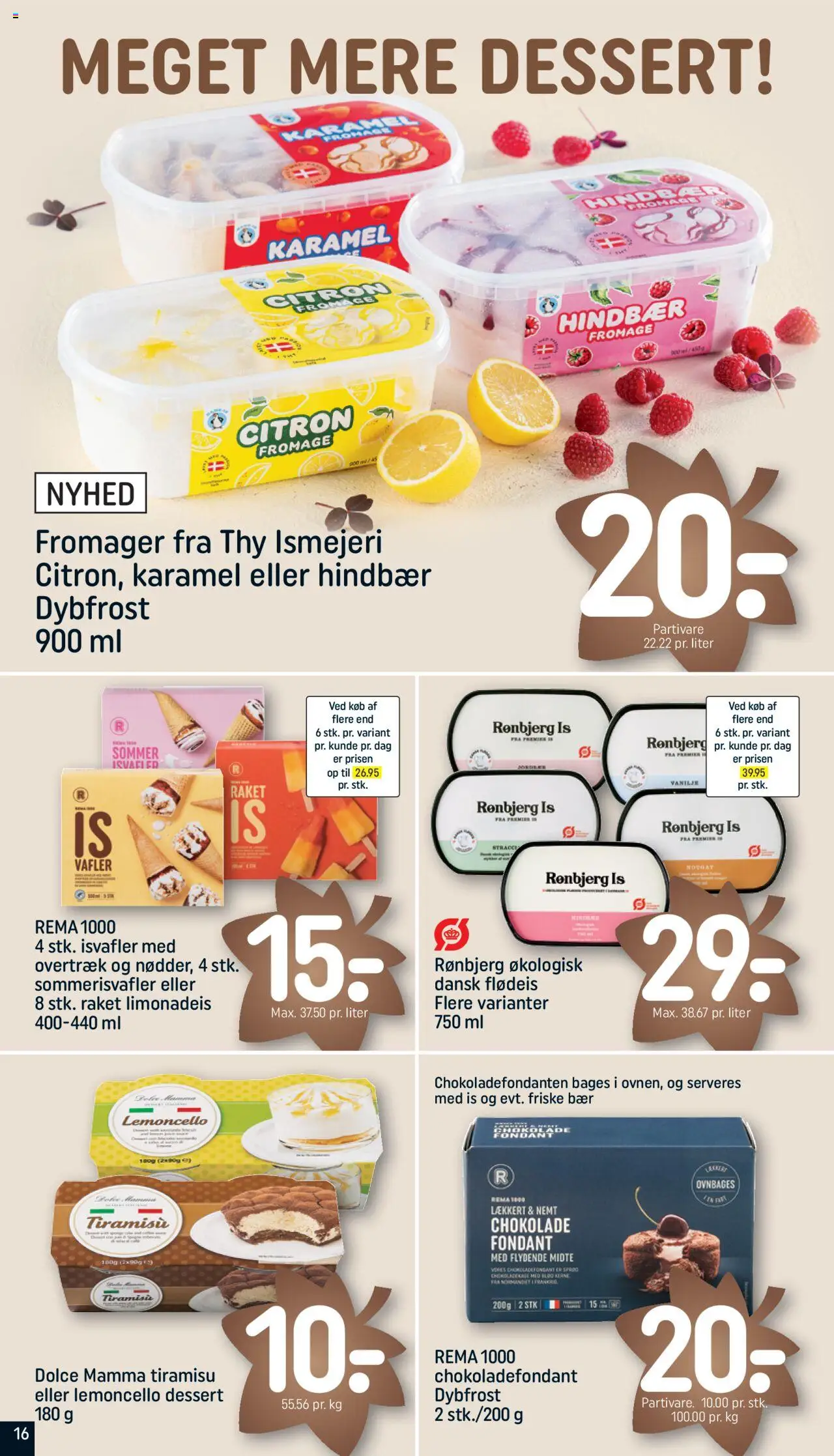 Rema 1000 tilbudsavis – gyldig fra 12.10.2025 | Side: 16 | Produkter: Chokoladekage, Is, Isvafler, Nougat