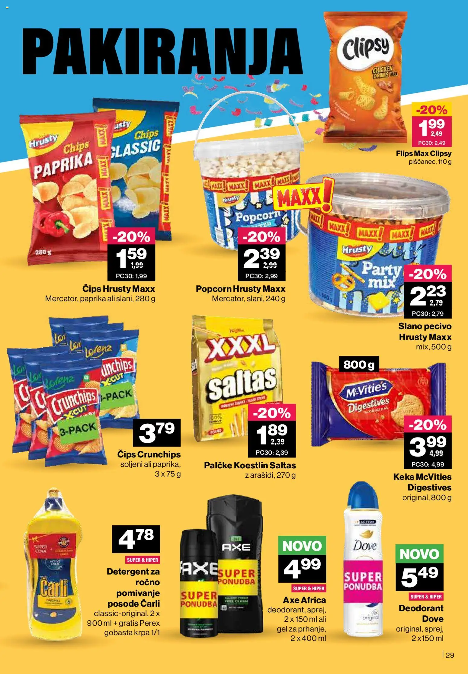 Novi Mercator katalog ponudbe – veljaven od 23.10.2025 | Stran: 29 | Izdelki: Paprika, Deodorant, Detergent, Cips