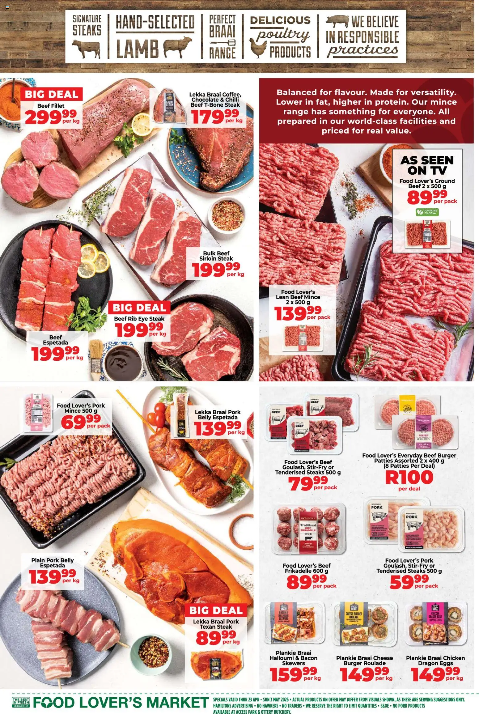 New Food Lover's Market catalogue – valid from 23.04.2026 | Page: 9 | Products: Pellets résineux, Cheese, Limpiador íntimo, Bacon