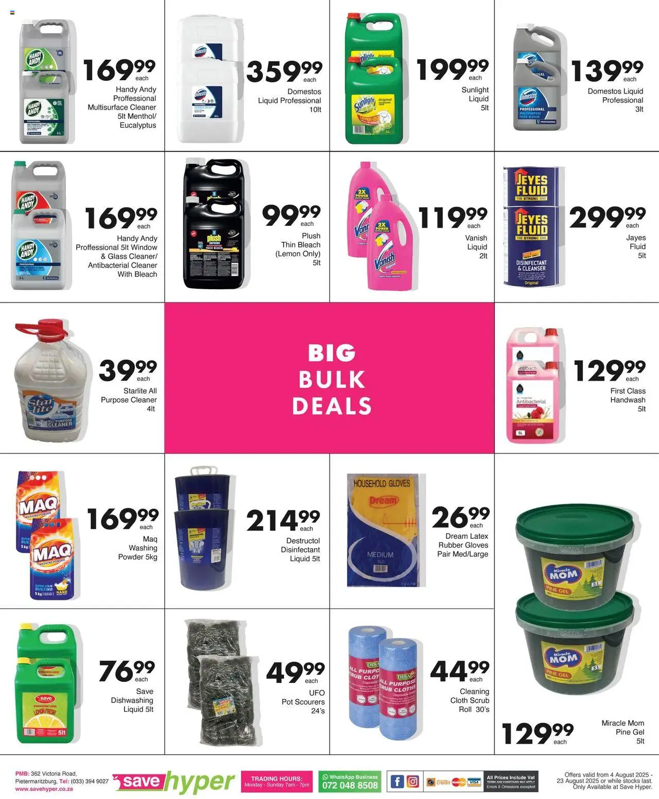 Save Catering Specials  │ valid from 04.08.2025 | Page: 17 | Products: Handwash, Disinfectant, Peach, Scrub