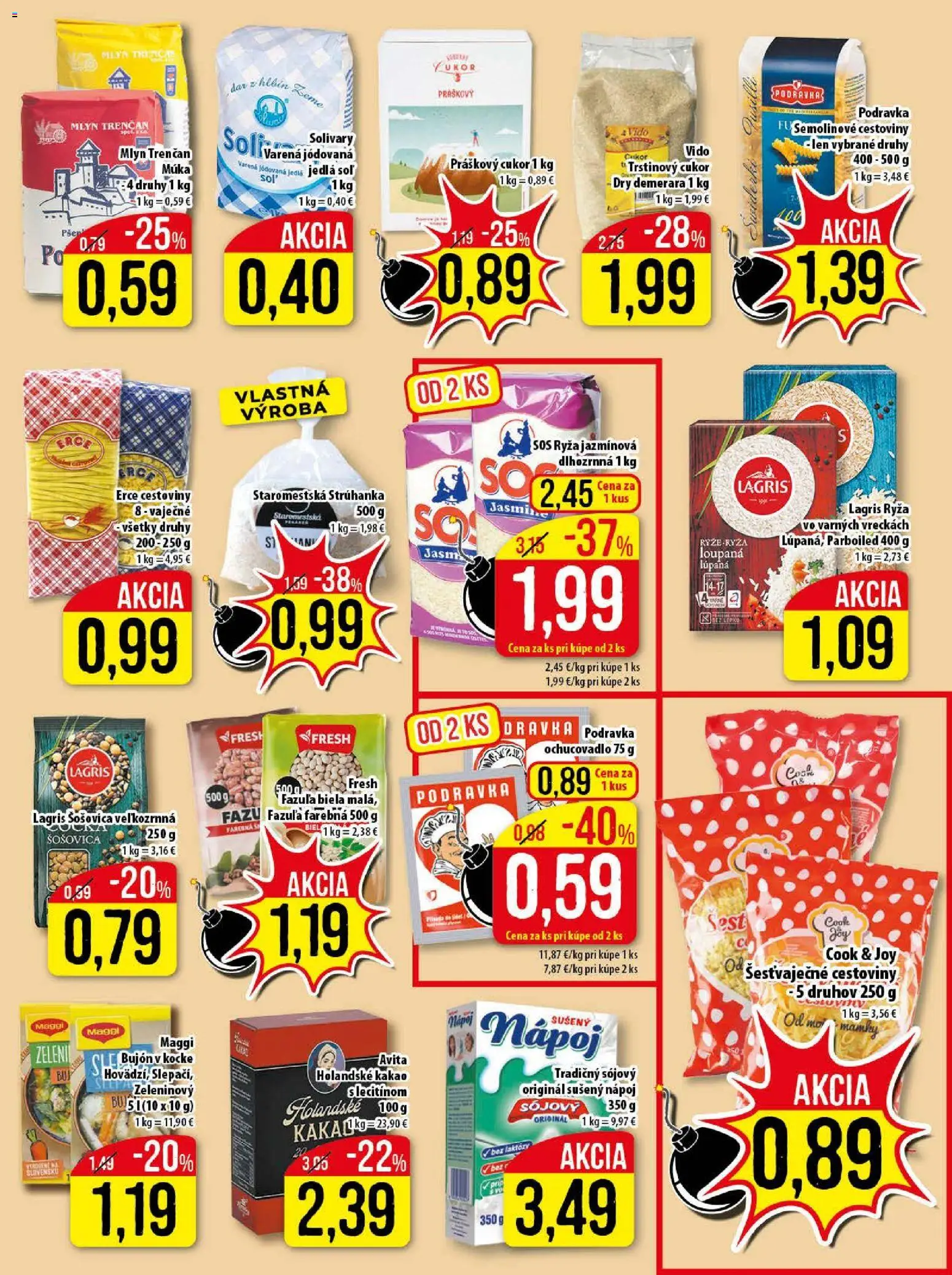 Nové Klas akcie – leták je platný od 16.02.2026 | Strana: 16 | Produkty: Fusilli, Cestoviny, Šošovica, Soľ