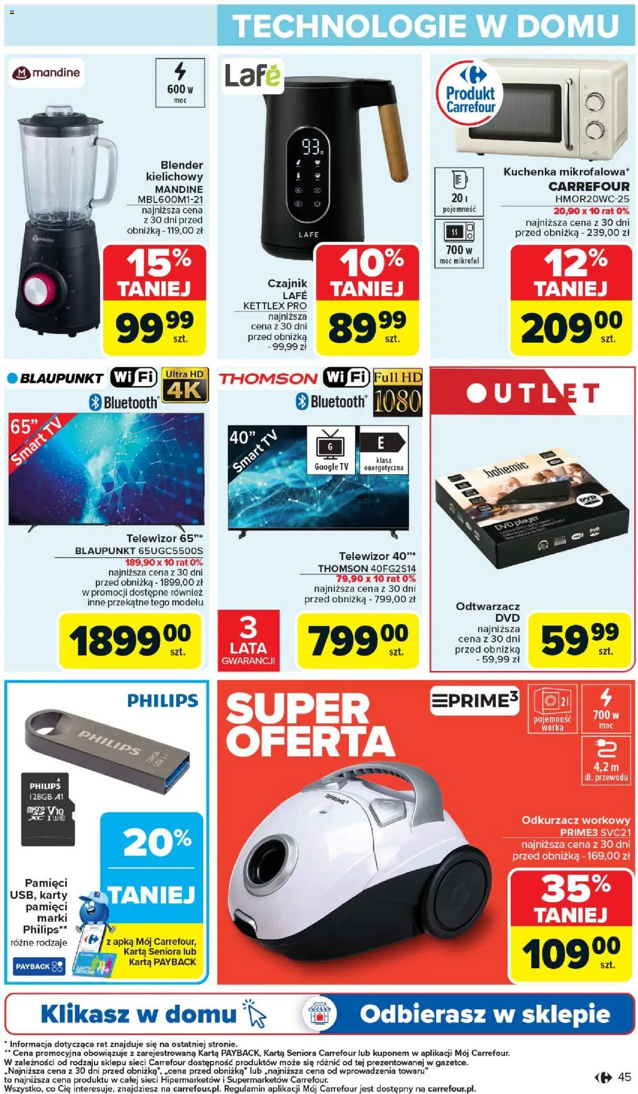 Carrefour Gazetka od 02.06.2025 | Strona: 47 | Produkty: Telewizor, Kuchenka mikrofalowa, Kuchenka, Cleaner