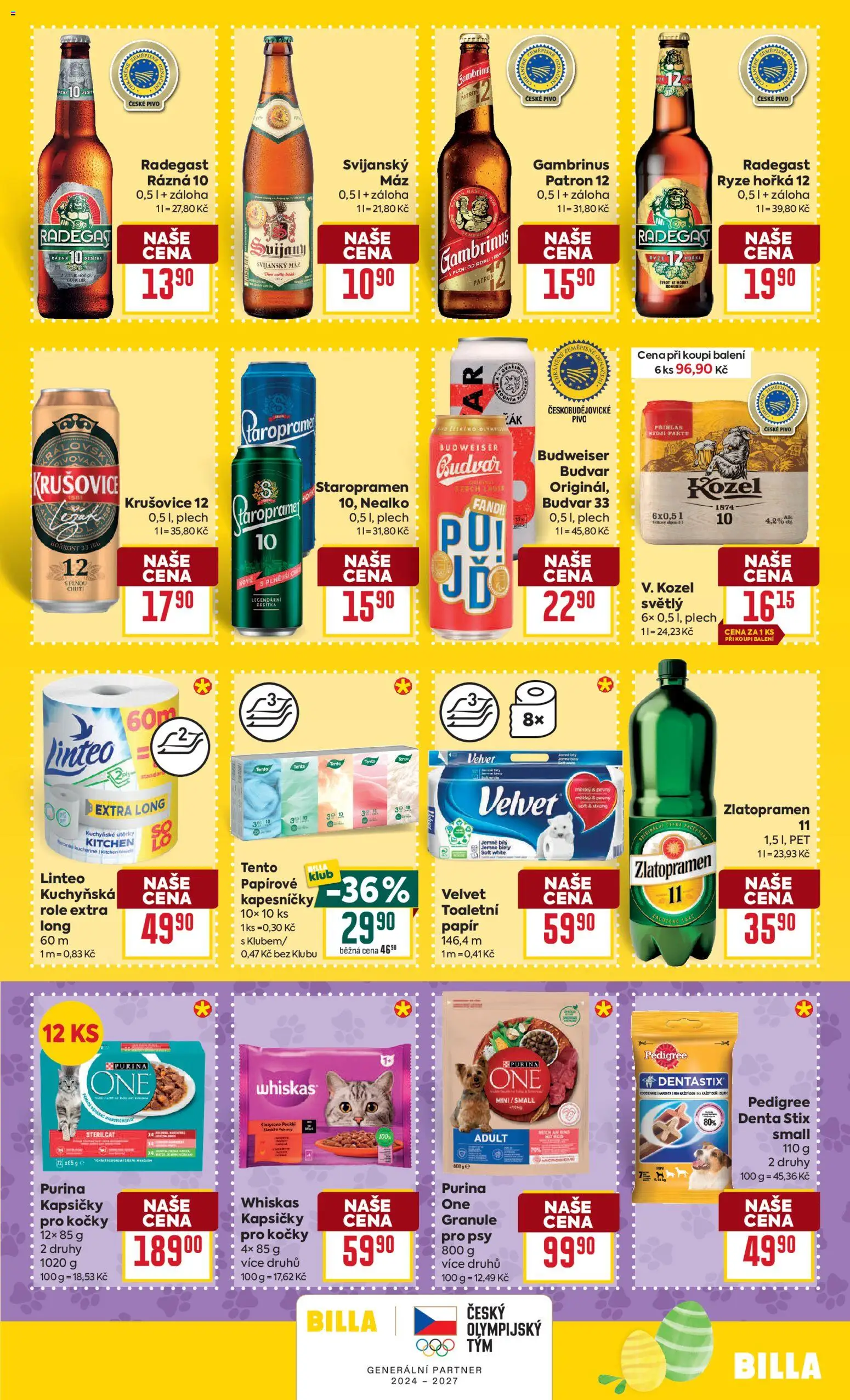 Billa Velký leták od 04.03.2026 | Strana: 27 | Produkty: Whiskas, Utěrky, Velvet, Krušovice 12
