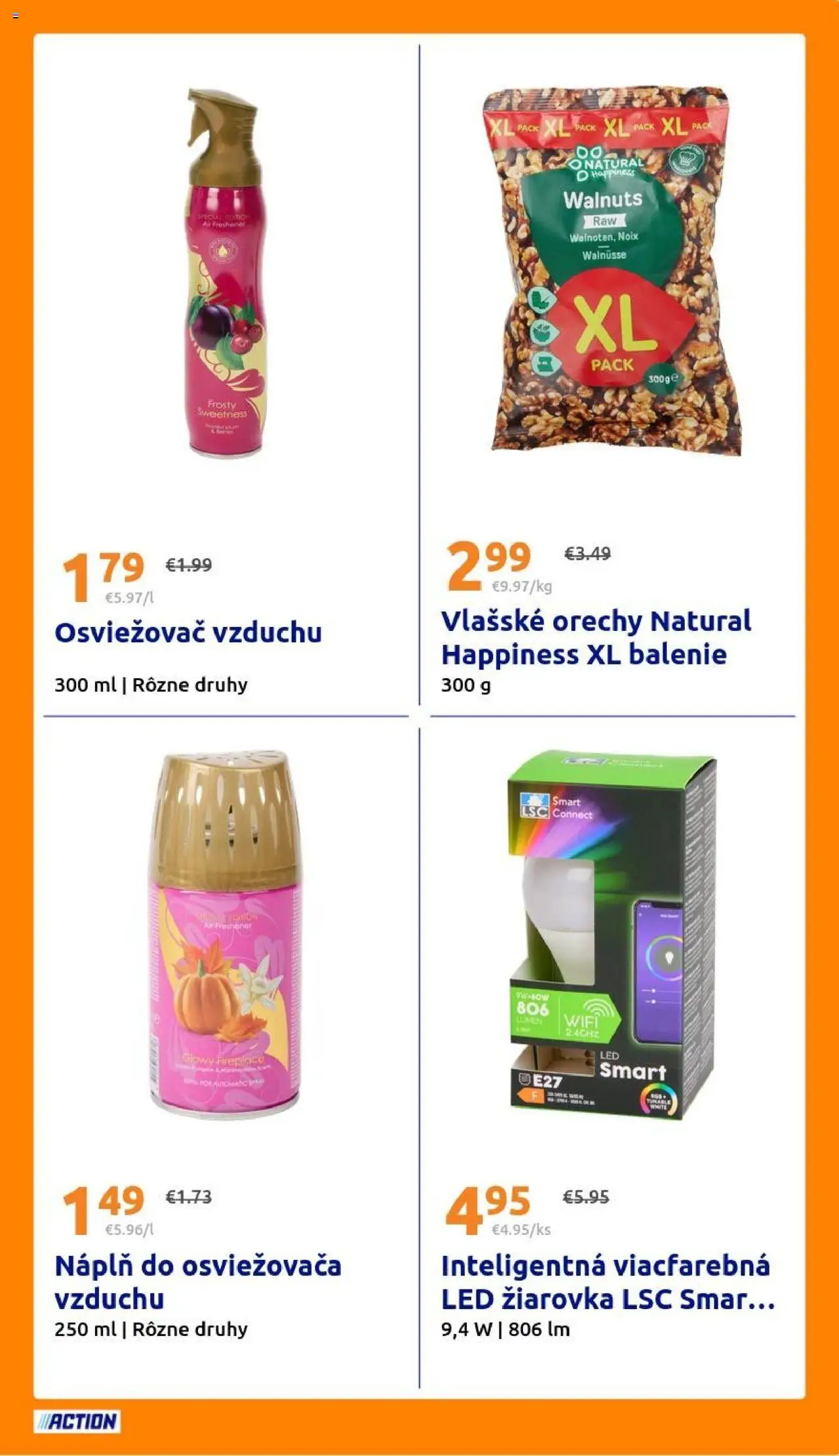 Nové Action akcie – leták je platný od 15.10.2025 | Strana: 23 | Produkty: Žiarovka, Osviežovač vzduchu, Vlašské orechy