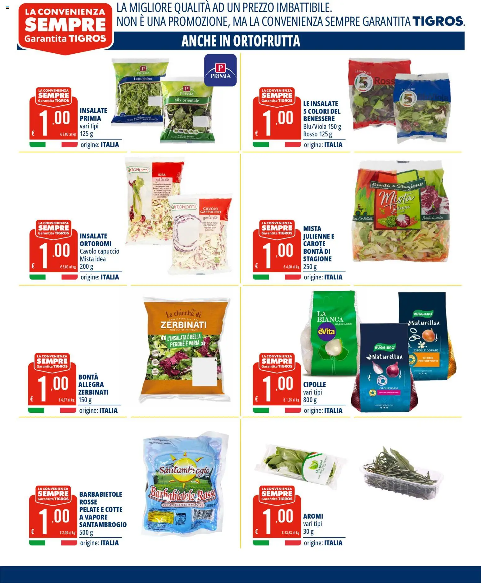 Volantino Tigros del 28.01.2026 | Pagina: 12 | Prodotti: Cipolle, Zucchero, Cavolo, Capuccio