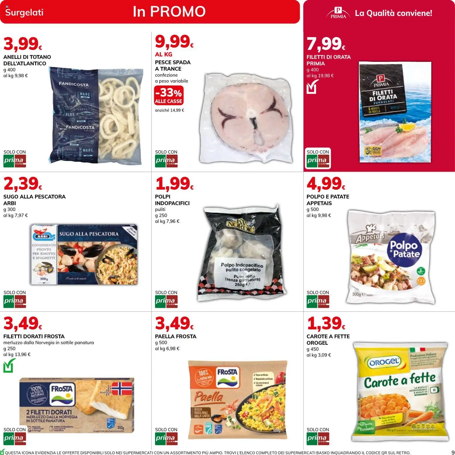 Volantino Basko del 03.01.2026 | Pagina: 9 | Prodotti: Polpo, Sugo, Totano, Paella