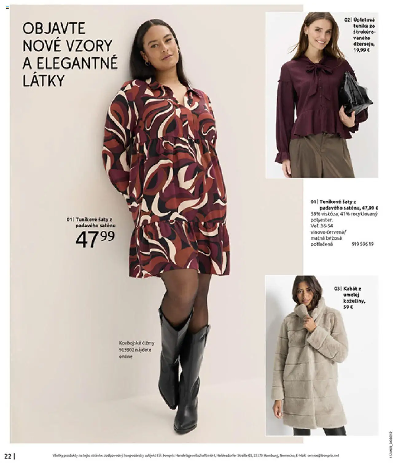 Nové Bonprix akcie – leták je platný od 14.10.2025 | Strana: 24 | Produkty: Šaty, Kabát, Čižmy
