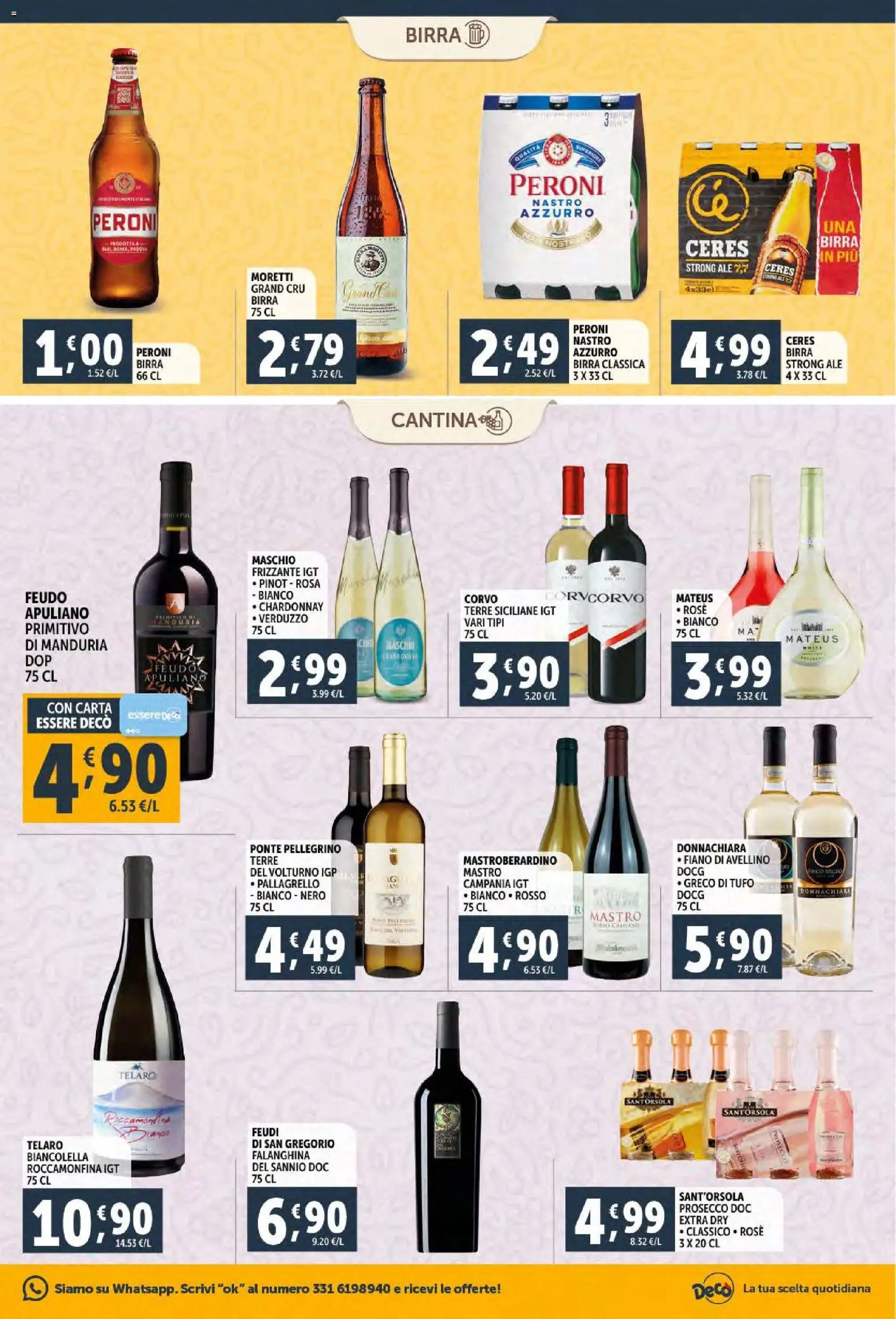 Volantino Decò del 06.12.2025 | Pagina: 23 | Prodotti: Birra, Prosecco, Ceres, Forno