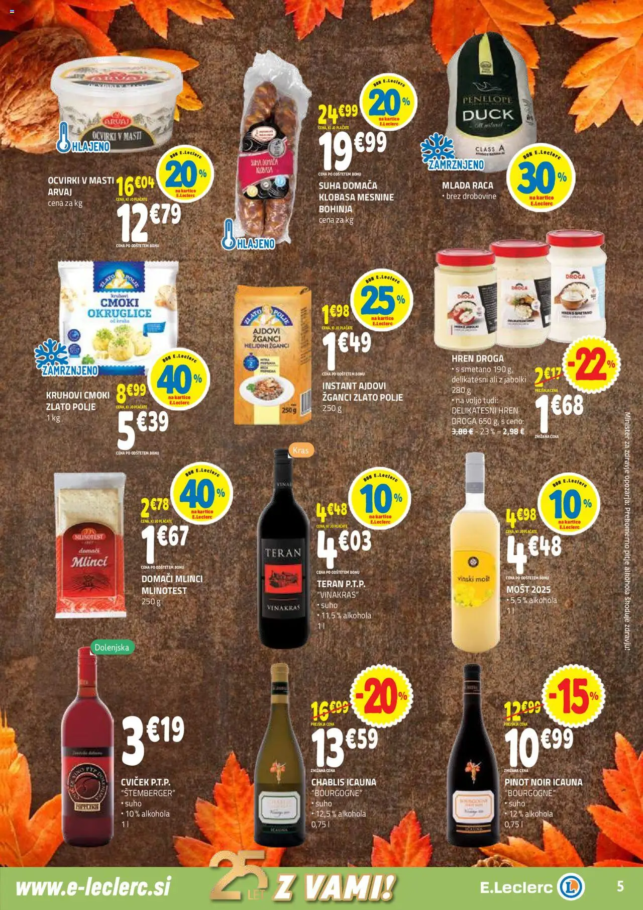 Novi E.leclerc katalog ponudbe – veljaven od 08.10.2025 | Stran: 5 | Izdelki: Ocvirki