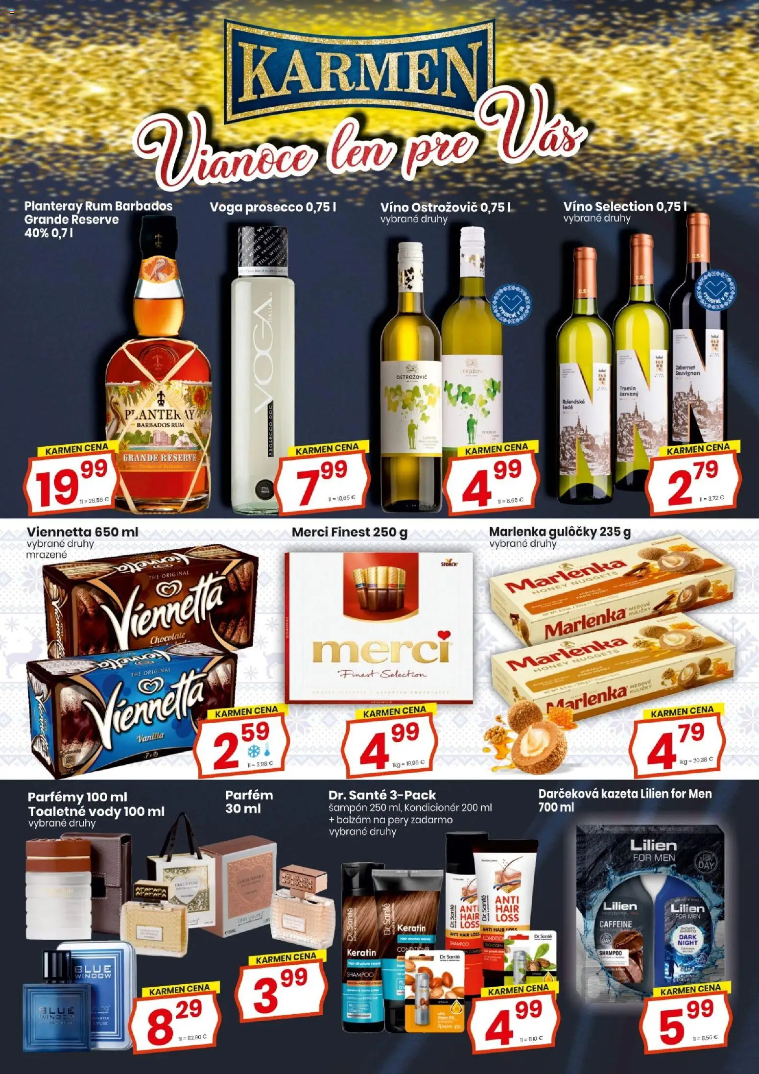 Nové KARMEN CBA akcie – leták je platný od 01.12.2025 | Strana: 8 | Produkty: Víno, Merci, Šampón, Kondicionér