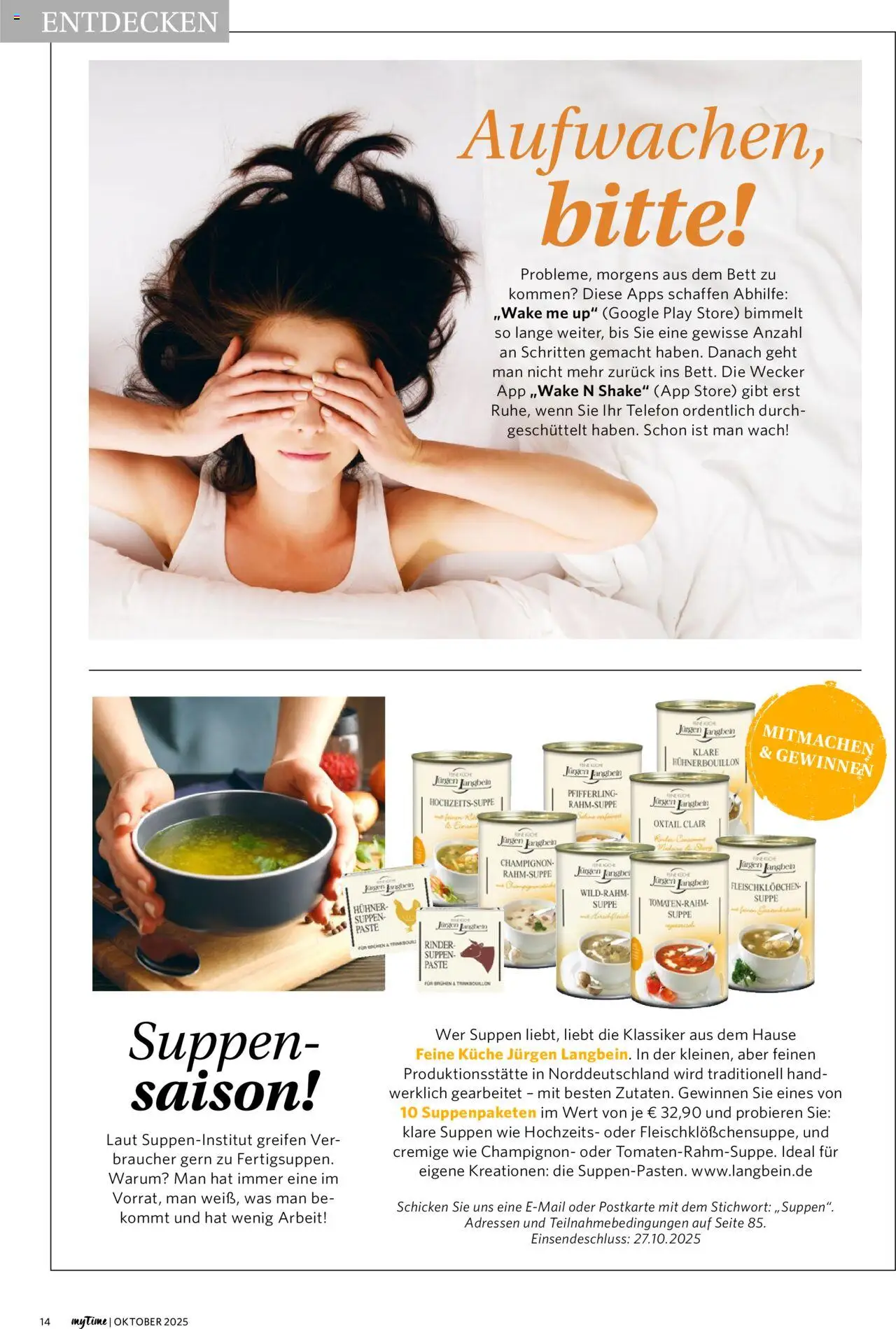 Famila Nordwest myTime Oktober 2025 – gültig ab 01.10.2025 | Seite: 14 | Produkte: Bett, Küche, Telefon, Wecker