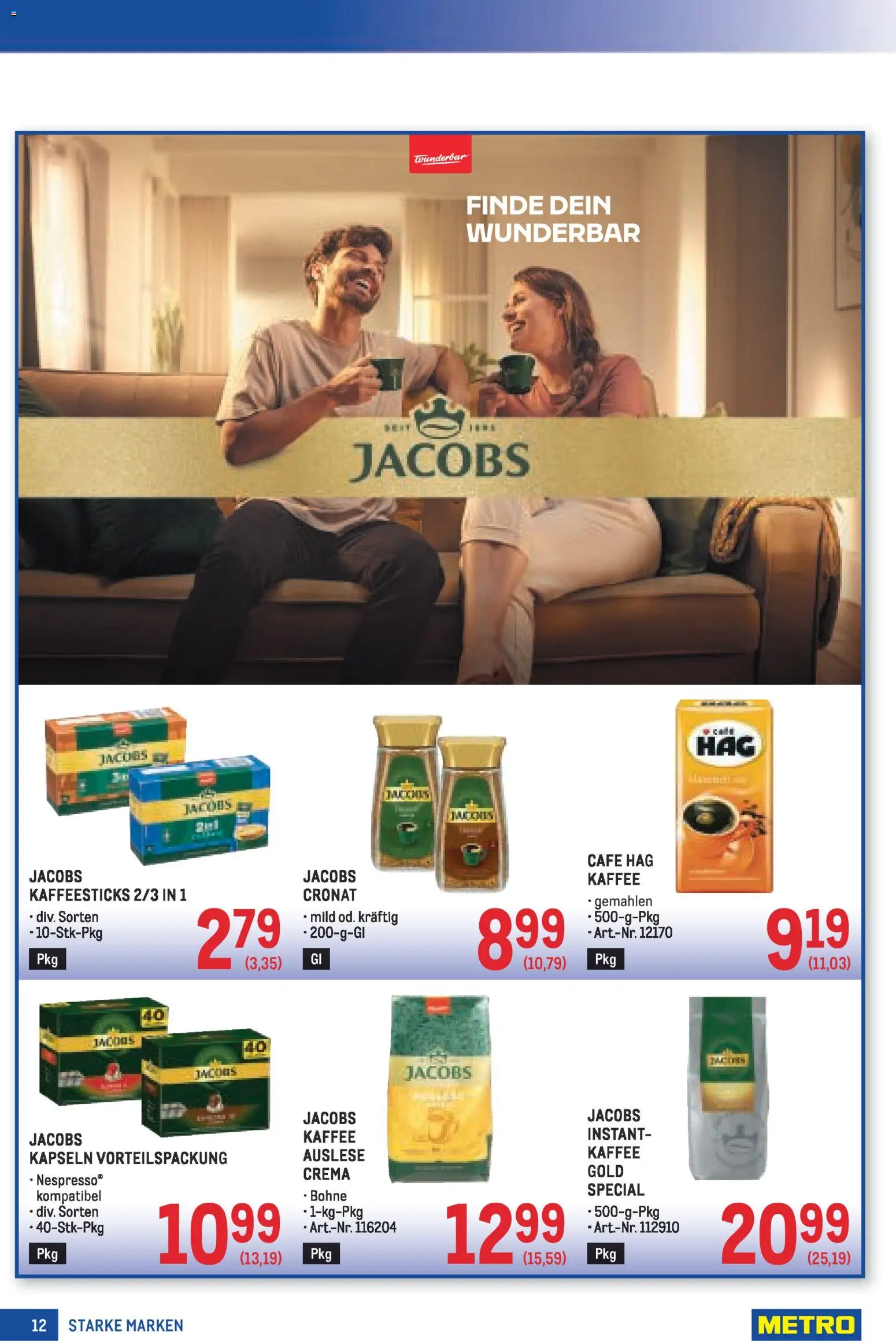 Metro Starke Marken gültig ab 05.03.2026 | Seite: 12 | Produkte: Kaffee