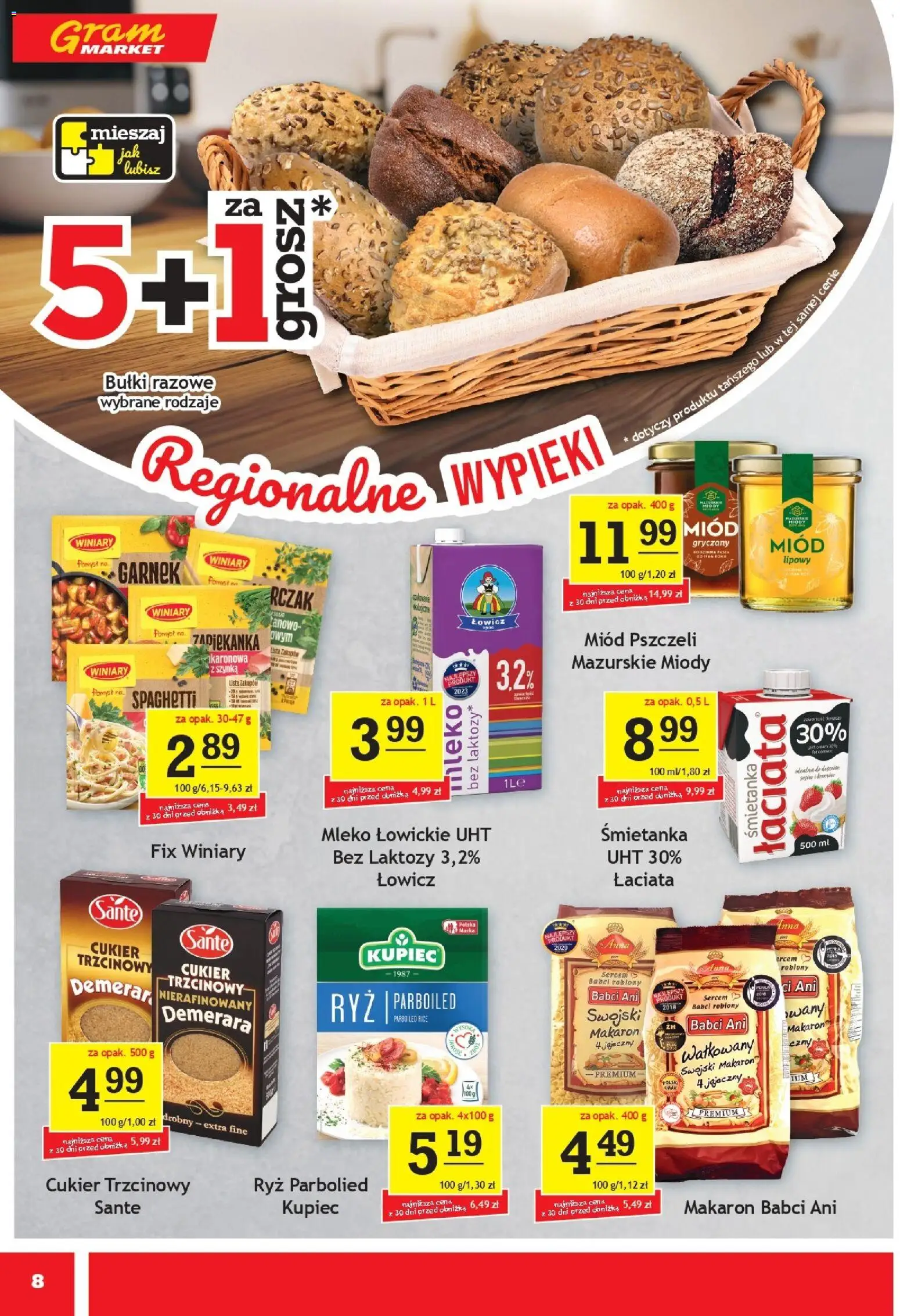 Gram Market Gazetka od 14.01.2026 | Strona: 8 | Produkty: Miód, Szynka, Garnek, Cukier trzcinowy