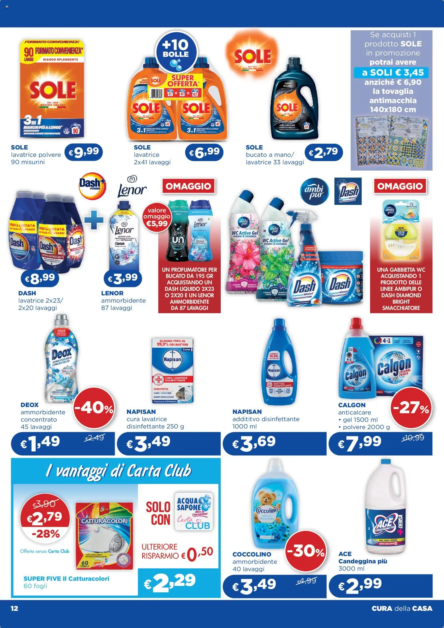 Volantino Acqua e Sapone del 18.03.2026 | Pagina: 12 | Prodotti: Sapone, Candeggina, WC, Lenzuola