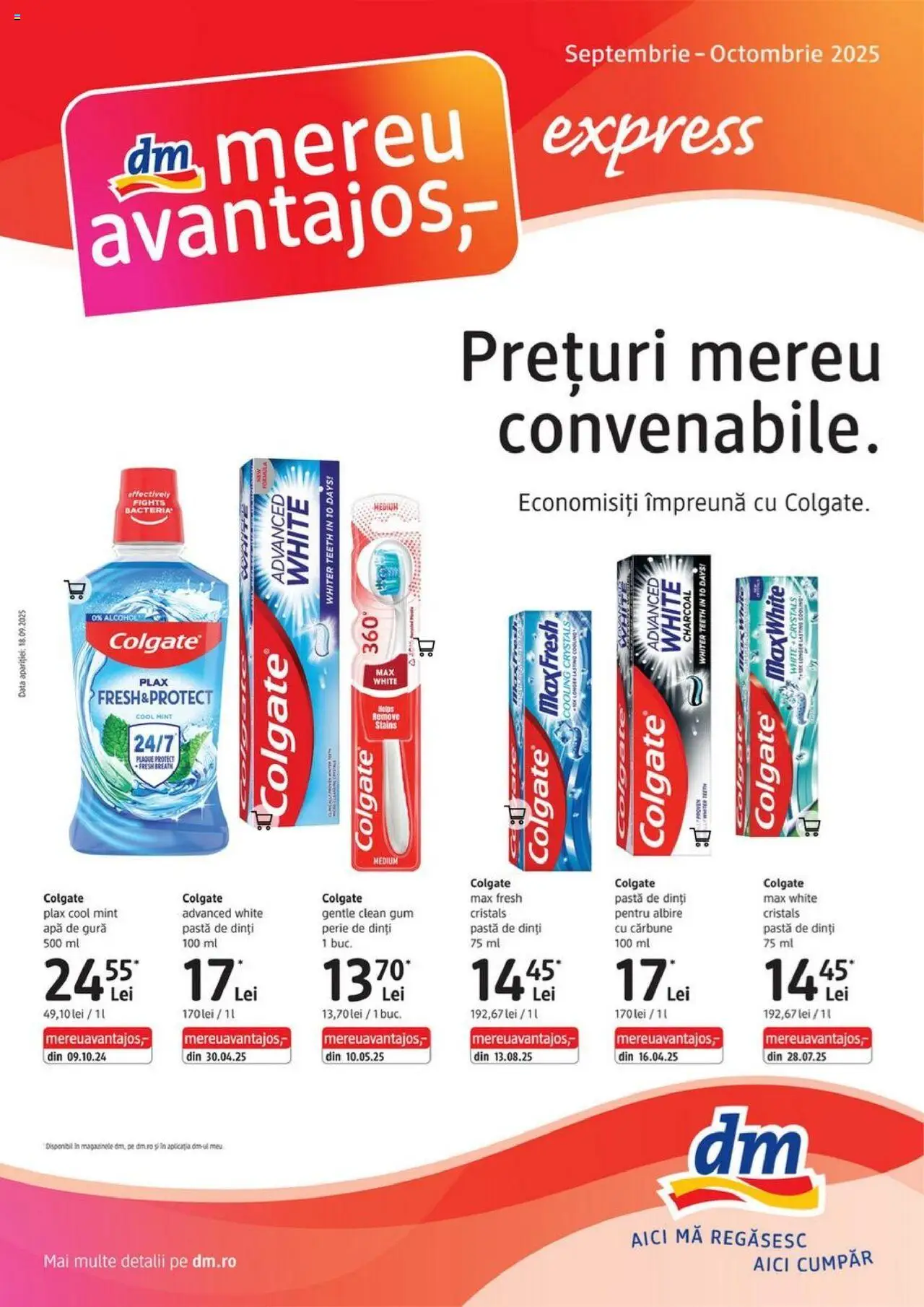 Noul catalog DM drogeriemarkt – valabil de la 18.09.2025 | Pagină: 1 | Produse: Pomelo, Perie, Pastă de dinți, Apă