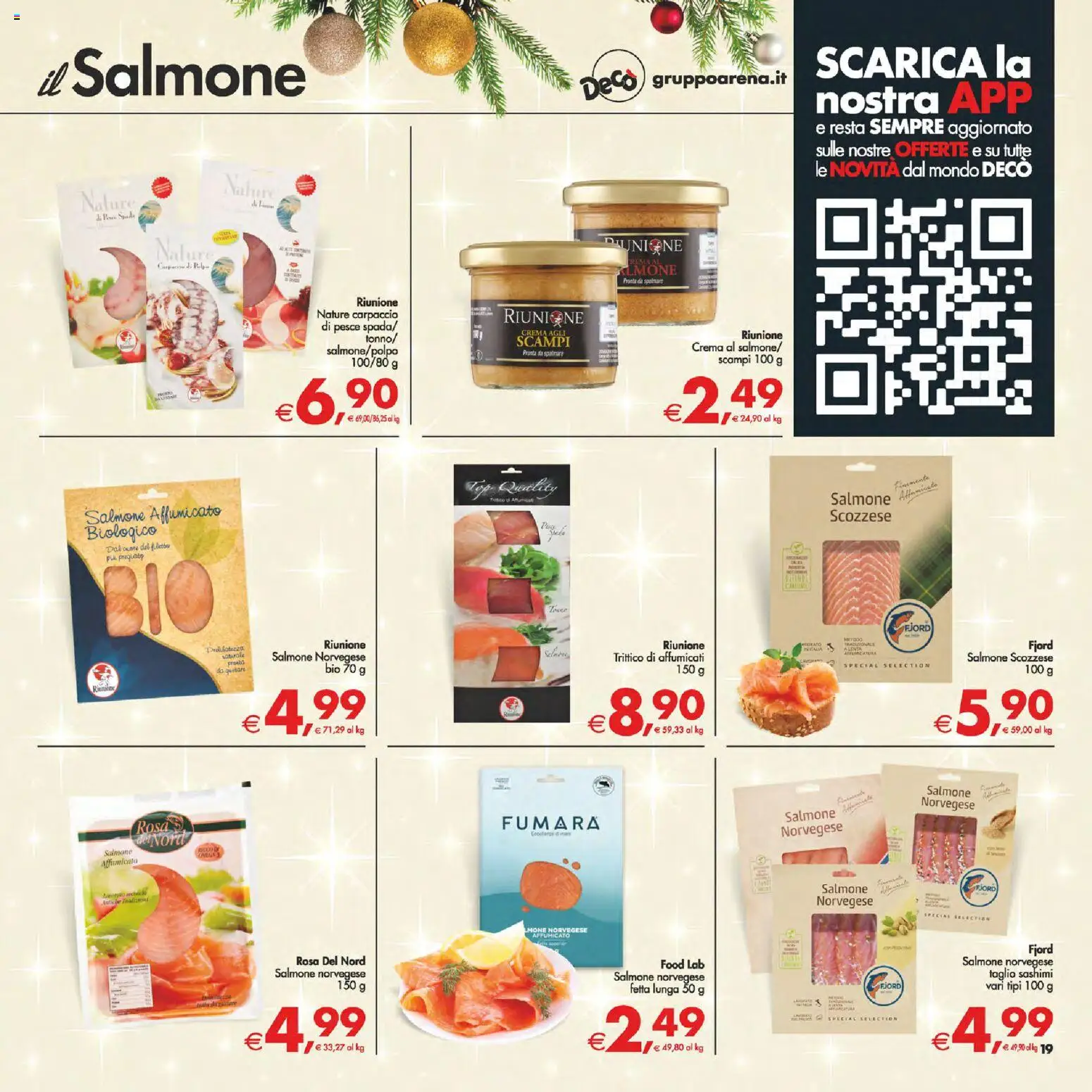 Volantino Decò del 05.12.2025 | Pagina: 19 | Prodotti: Salmone affumicato, Crema, Salmone, Pesce