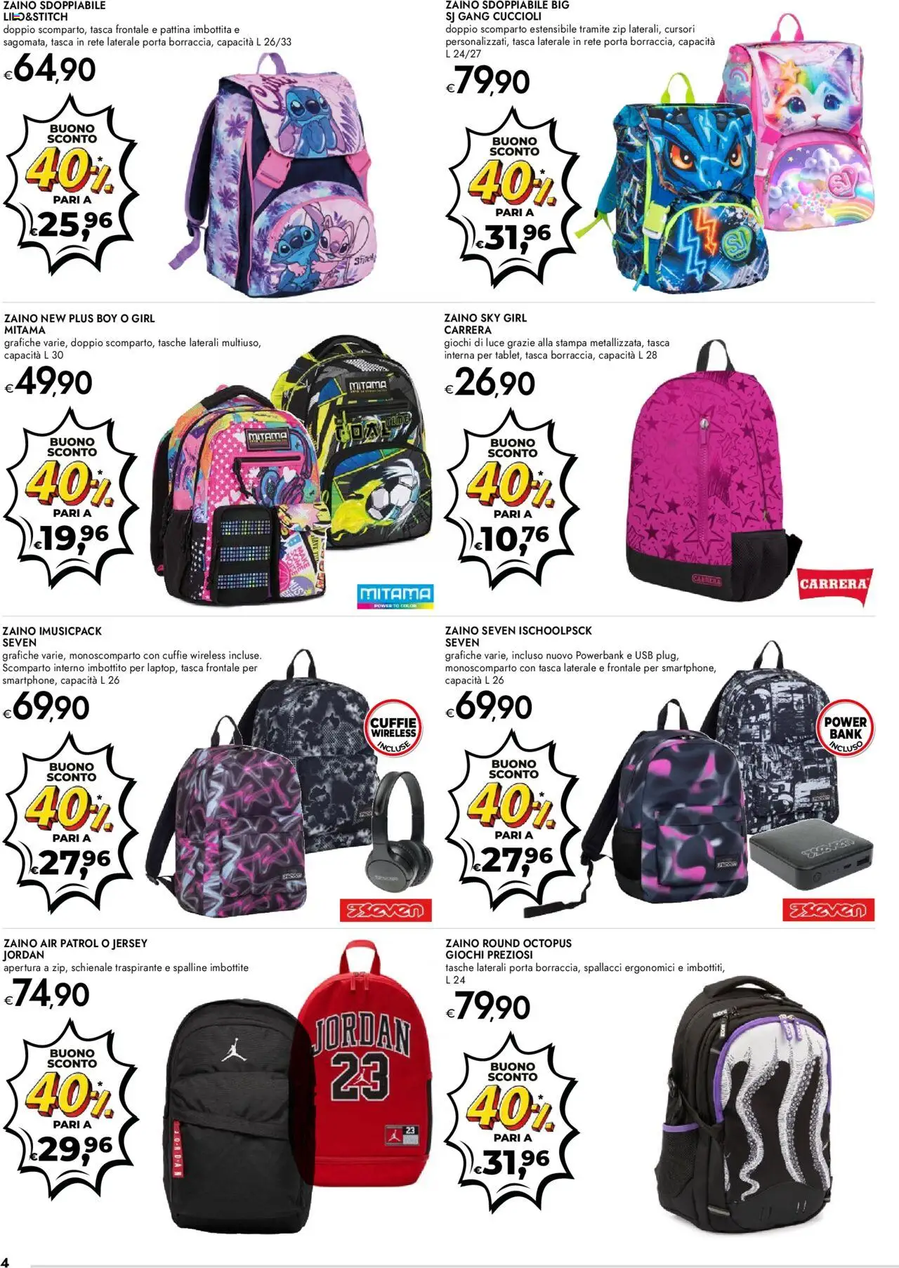 Volantino bennet del 31.07.2025 | Pagina: 4 | Prodotti: Jordan, Cuffie, USB, Stampa