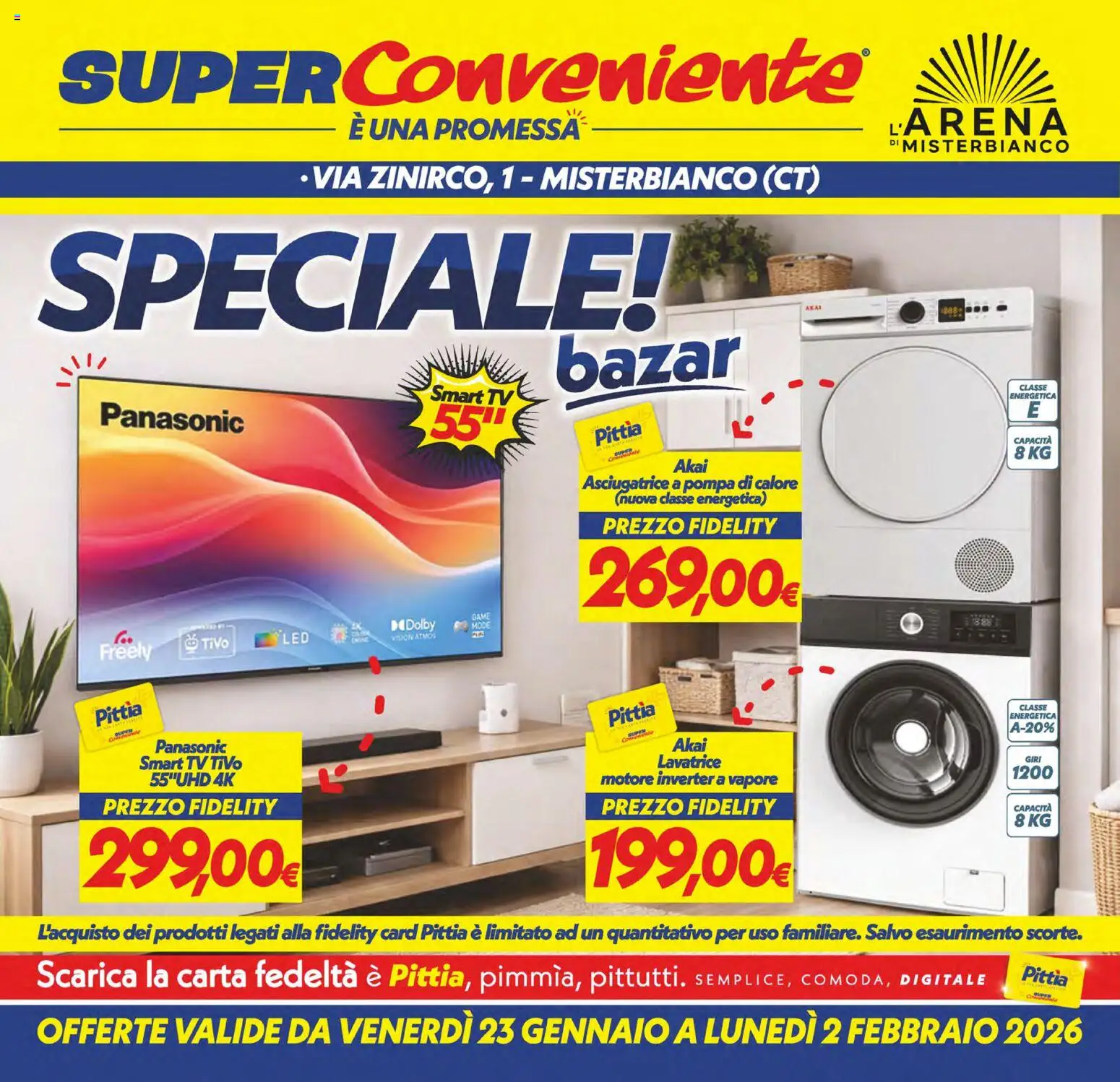 Volantino SuperConveniente del 23.01.2026 | Pagina: 26 | Prodotti: smart TV, Lavatrice, Asciugatrice, TV
