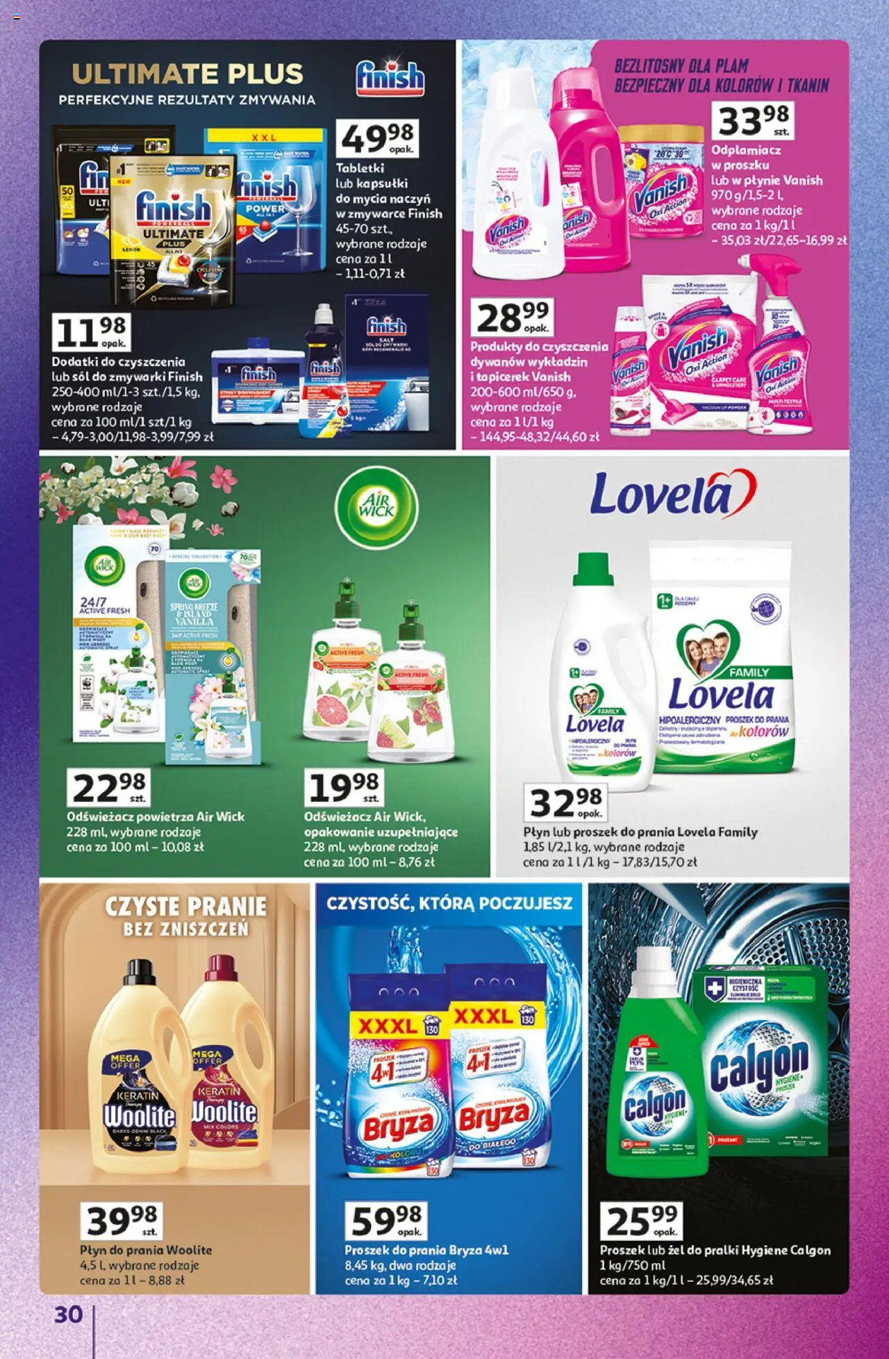 Auchan Gazetka - Znane Marki Duży Wybór Hipermarket od 12.06.2025 | Strona: 30 | Produkty: Vanish, Proszek do prania, Lovela, Odplamiacz