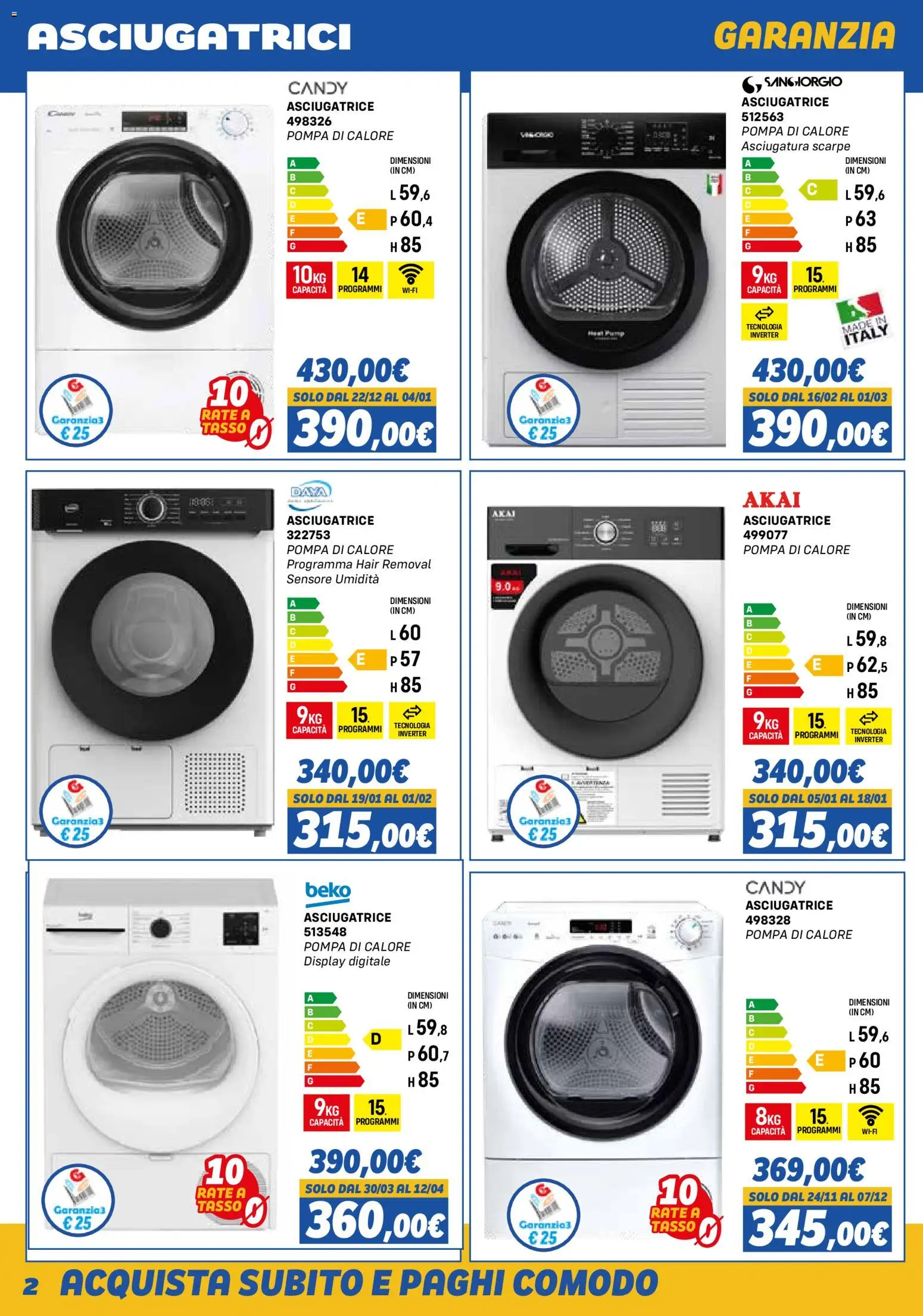 Volantino Orizzonte del 01.11.2025 | Pagina: 2 | Prodotti: Scarpe, Asciugatrice