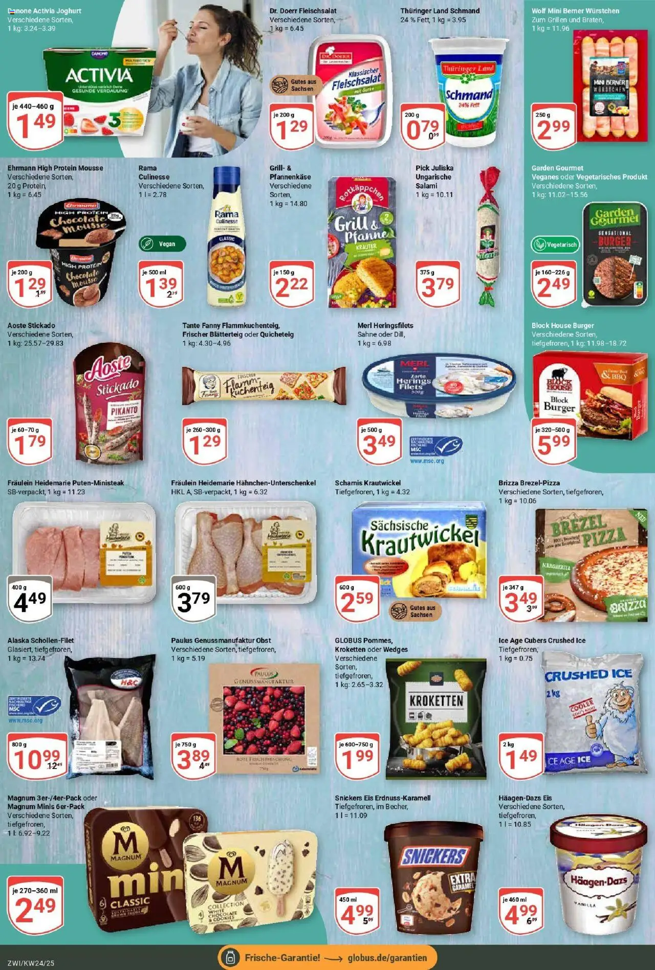 Globus prospekt Zwickau	 - gültig ab dem 08.06.2025 | Seite: 11 | Produkte: Activia, Danone activia, Pizza, Steak