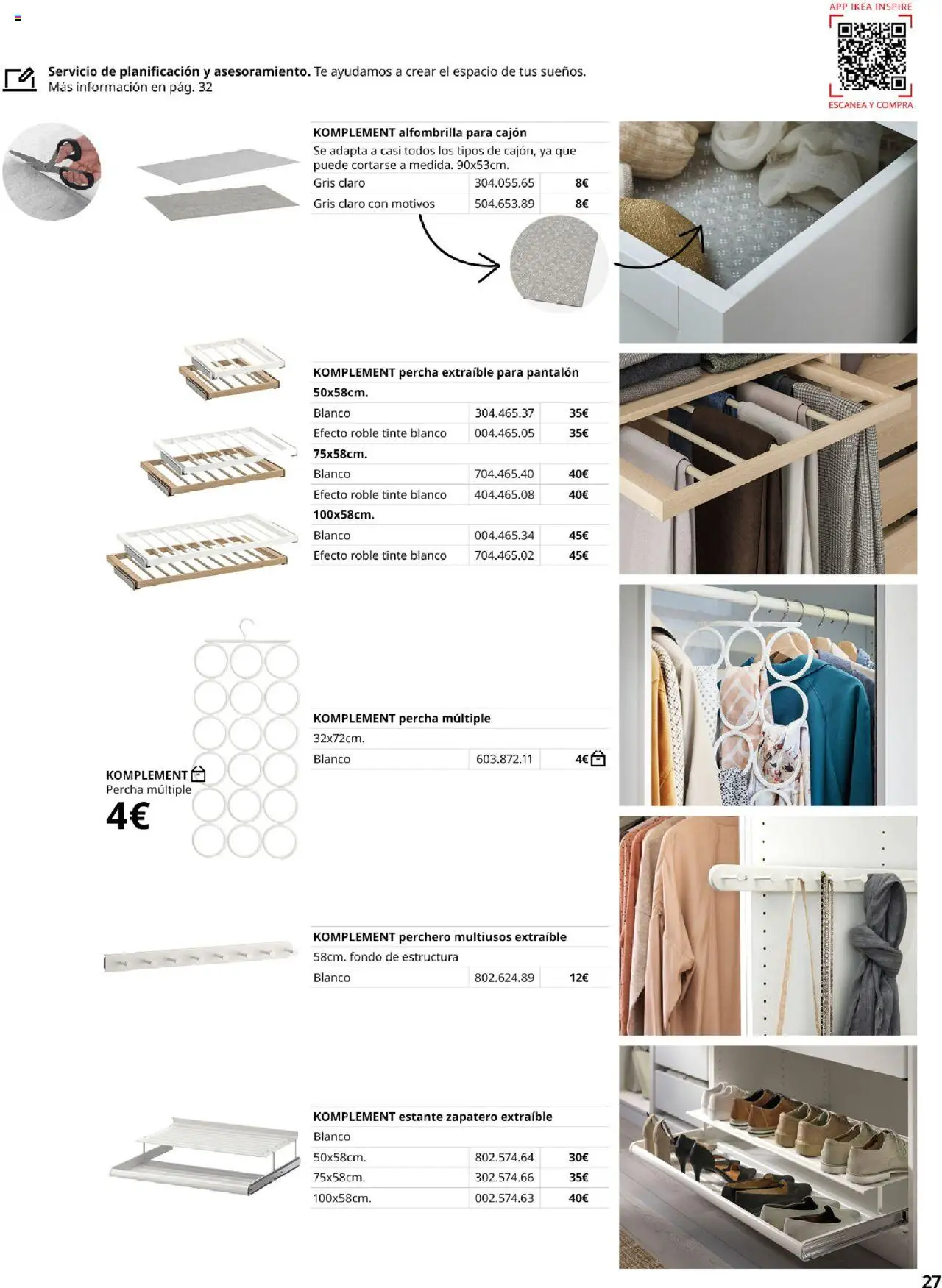 Catálogo IKEA Pax y Komplement │ válido desde el 04.02.2025 | Página: 27 | Productos: Perchero, Tinte, Percha, Estante