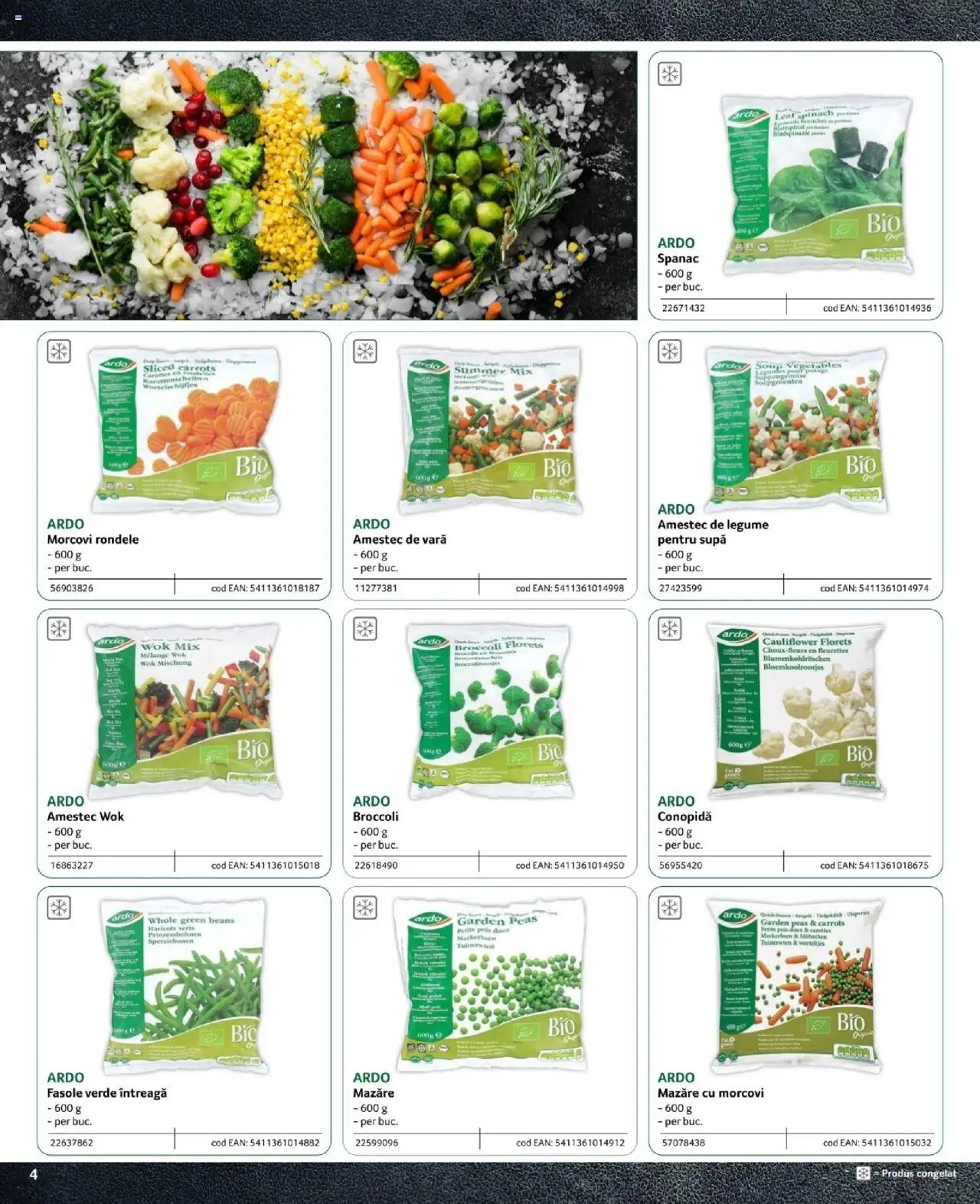 Noul catalog Selgros – valabil de la 09.02.2024 | Pagină: 4 | Produse: Mazăre, Conopidă, Morcovi, Legume