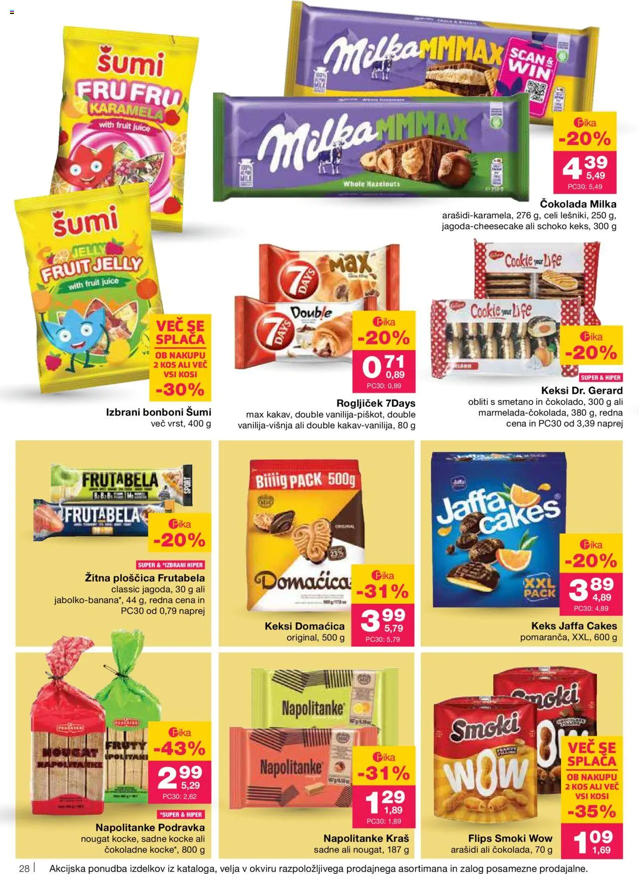 Mercator katalog │ velja od 07.08.2025 | Stran: 30 | Izdelki: Bonboni, Kos, Flips, Cokolada