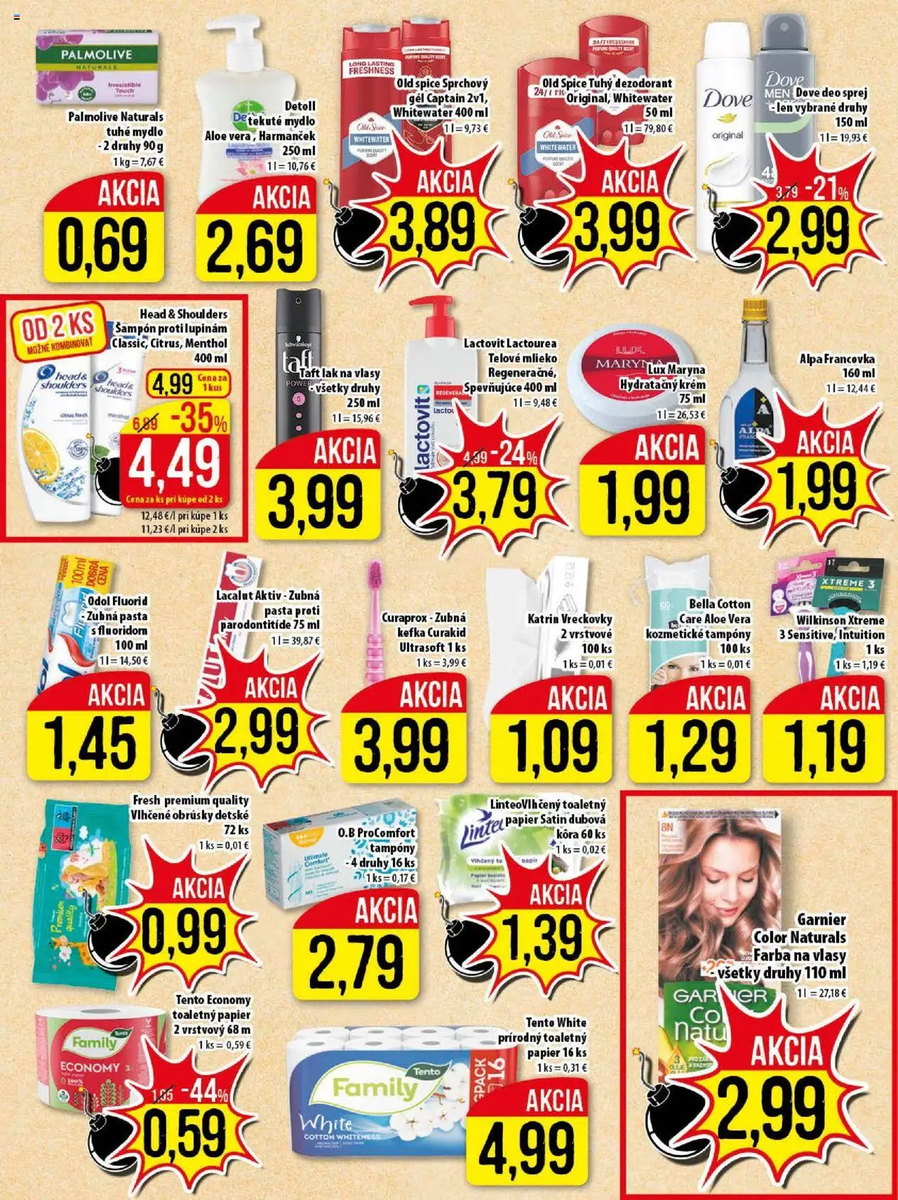 Nové Klas akcie – leták je platný od 13.10.2025 | Strana: 22 | Produkty: Old Spice, Toaletný papier, Telové mlieko, Mydlo