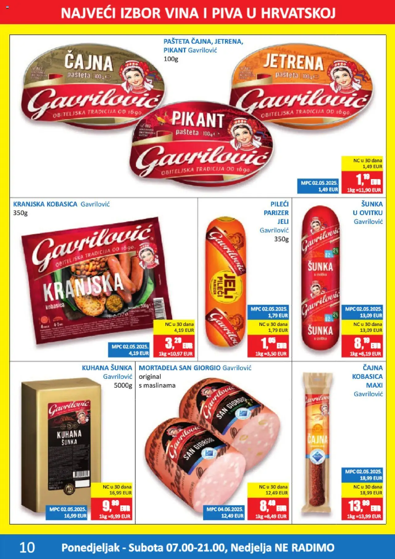 Vrutak katalog | vrijedi od 11.08.2025 | Stranica: 10 | Proizvodi: Kranjska kobasica, Pašteta, Kobasica, Parizer