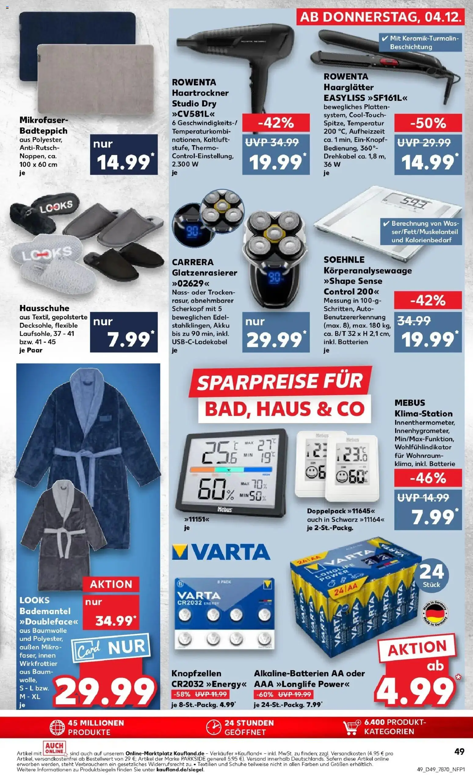 Kaufland prospekt Alzey	 – gültig ab 08.12.2025 | Seite: 49 | Produkte: Haartrockner, Energy, Bademantel, Hausschuhe