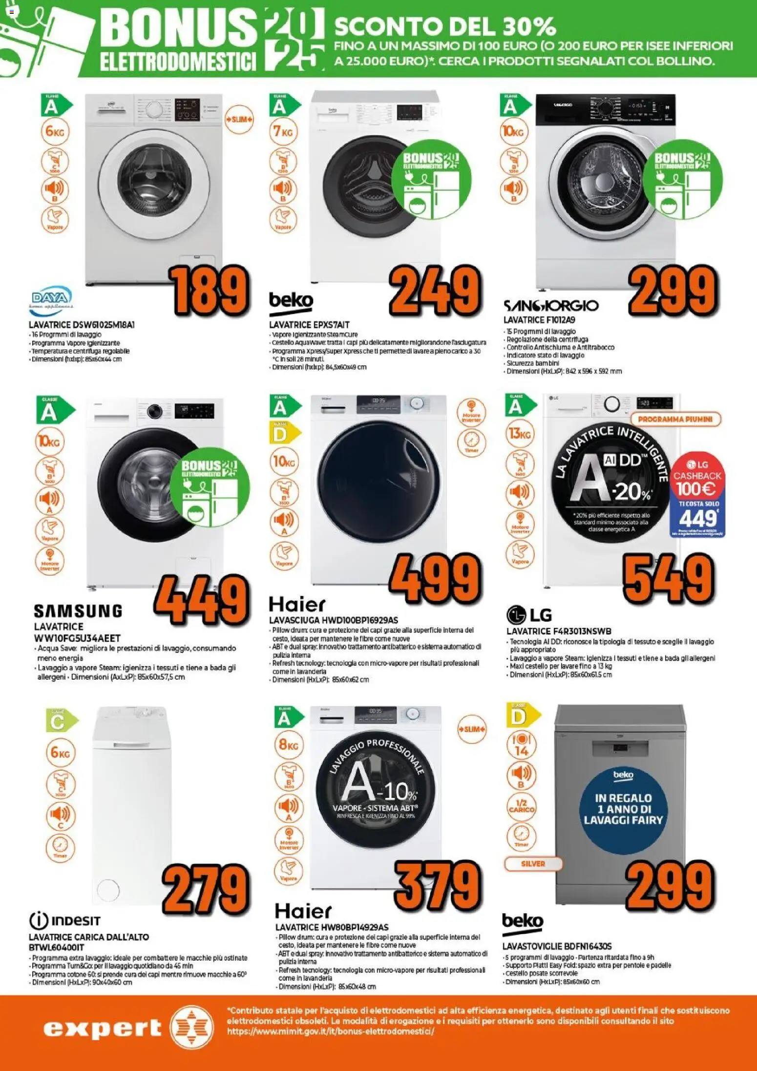 Volantino Expert del 17.11.2025 | Pagina: 13 | Prodotti: Lavasciuga, Centrifuga, Acqua, Lavatrice