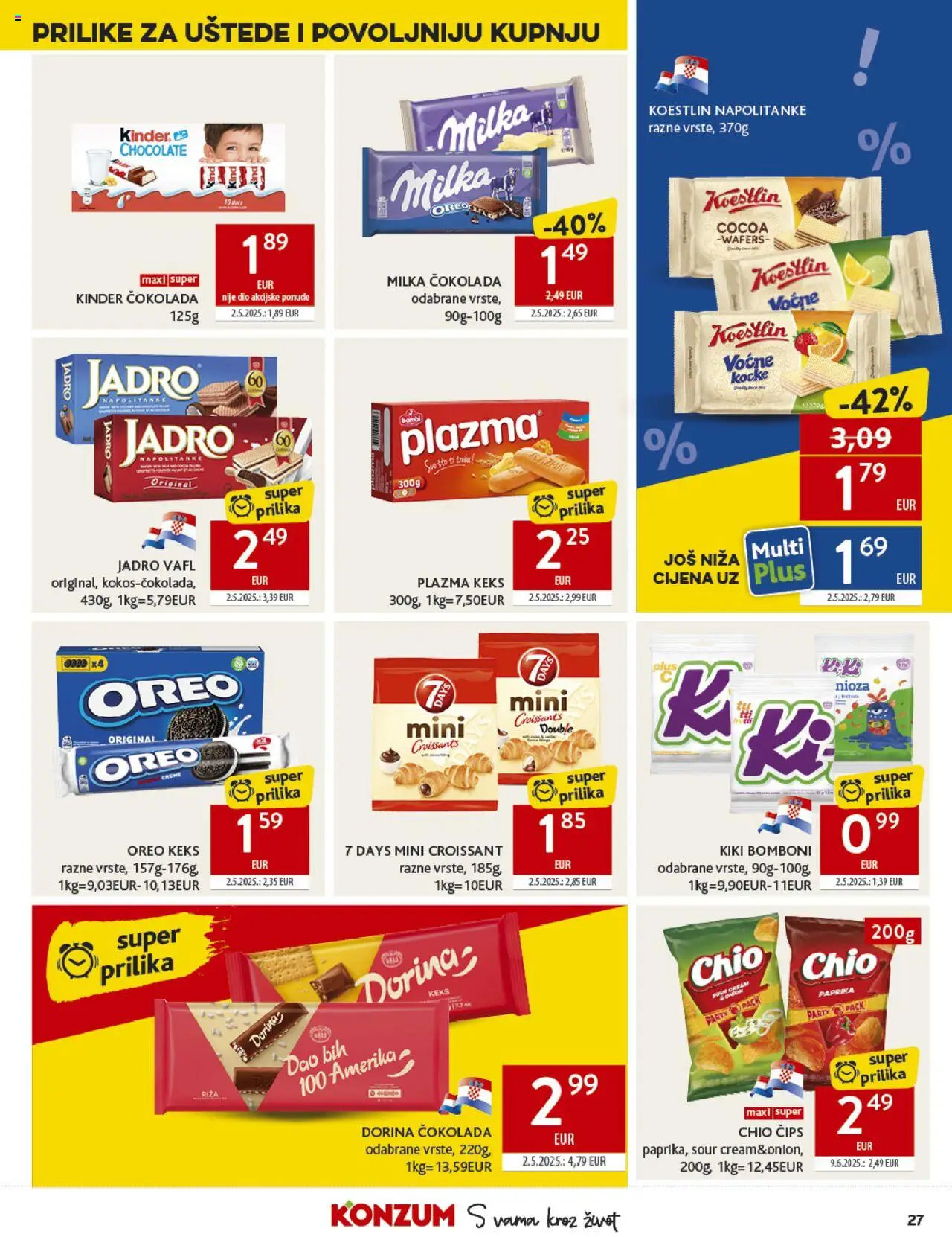 Konzum HR akciós ujság - amely érvényes a következő dátumtól: 24.09.2025 | Oldal: 27 | Termékek: Croissant, Dió