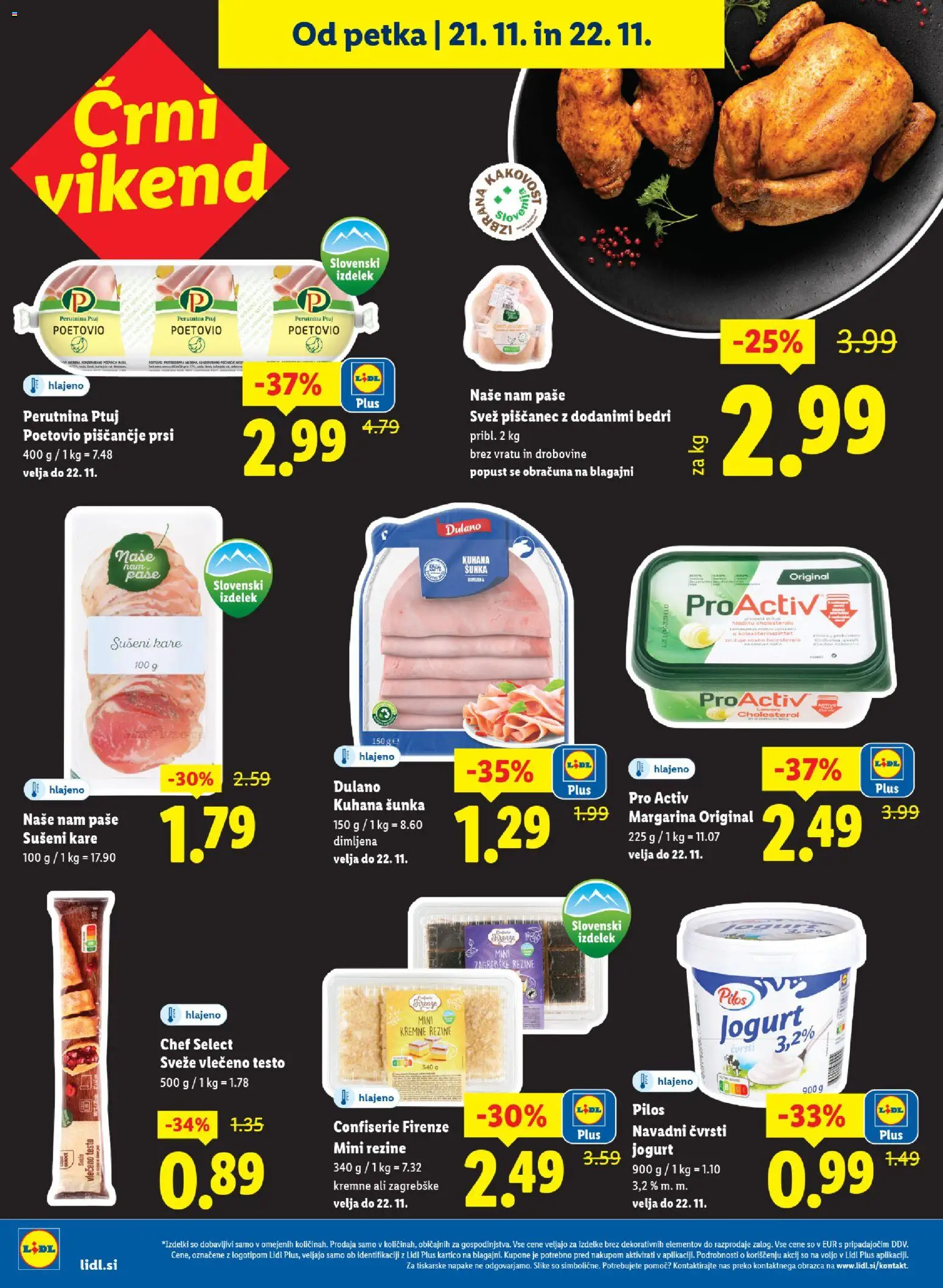 Novi Lidl katalog ponudbe – veljaven od 24.11.2025 | Stran: 28 | Izdelki: Margarina, Jogurt, Sunka