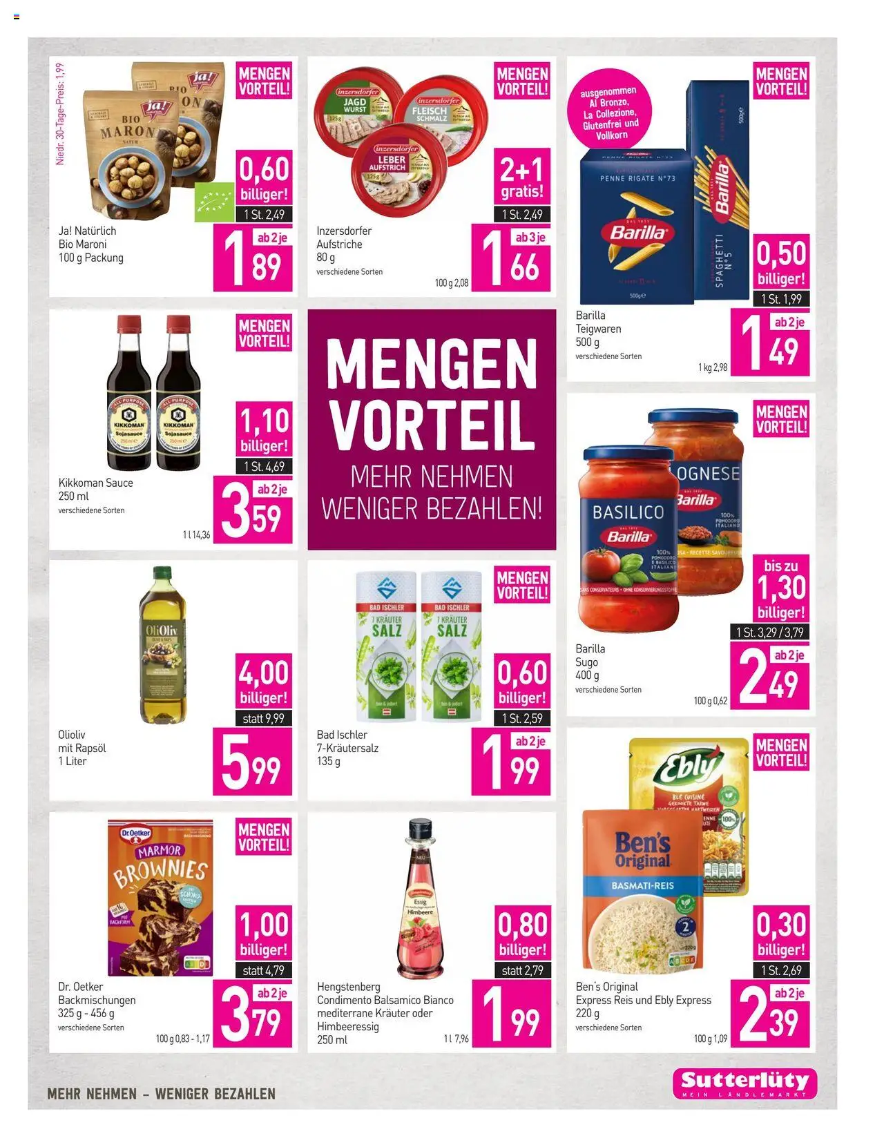 Sutterlüty Flugblatt gültig ab 18.09.2025 | Seite: 21 | Produkte: Salz, Himbeere, Dolce gusto kapszula, Bad