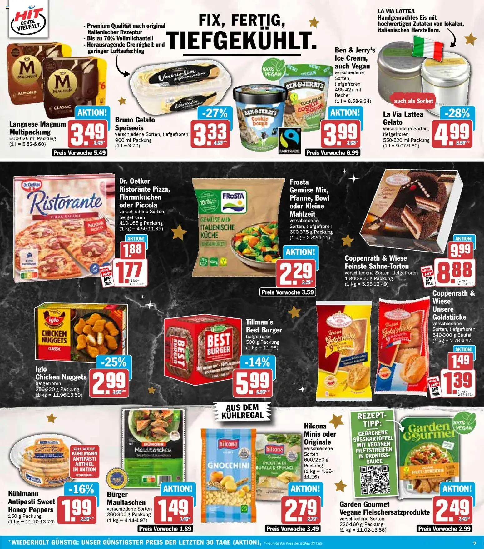HIT Prospekt 	 – gültig ab 08.12.2025 | Seite: 9 | Produkte: Ristorante, Frosta, Ben & Jerry's, Gemüse