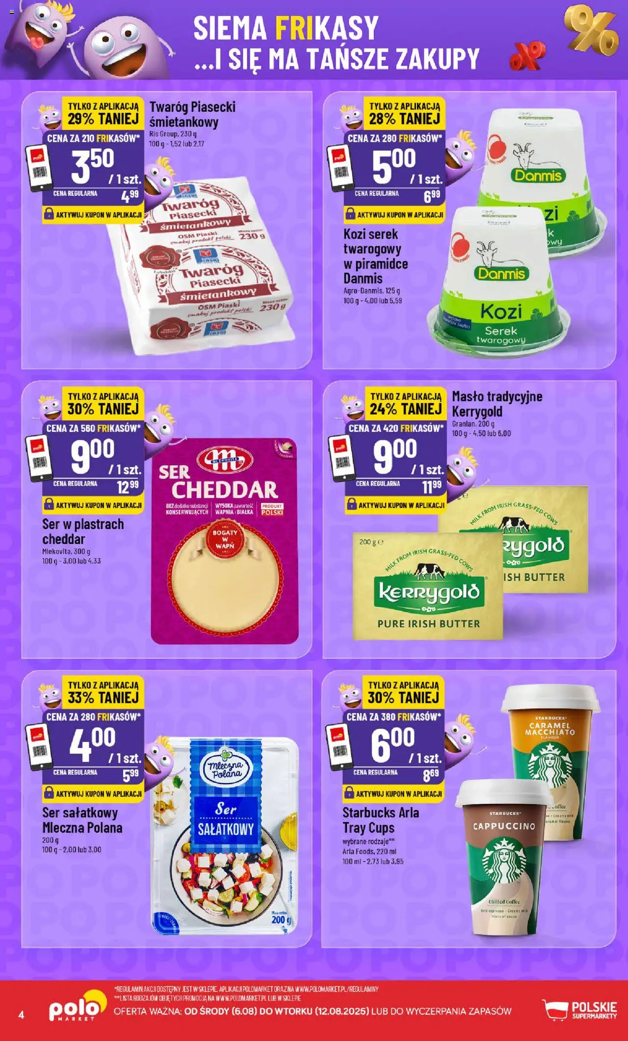 POLOmarket Gazetka - Frikasowe hity od 06.08.2025 | Strona: 4 | Produkty: Serek, Cappuccino, Masło, Cheddar