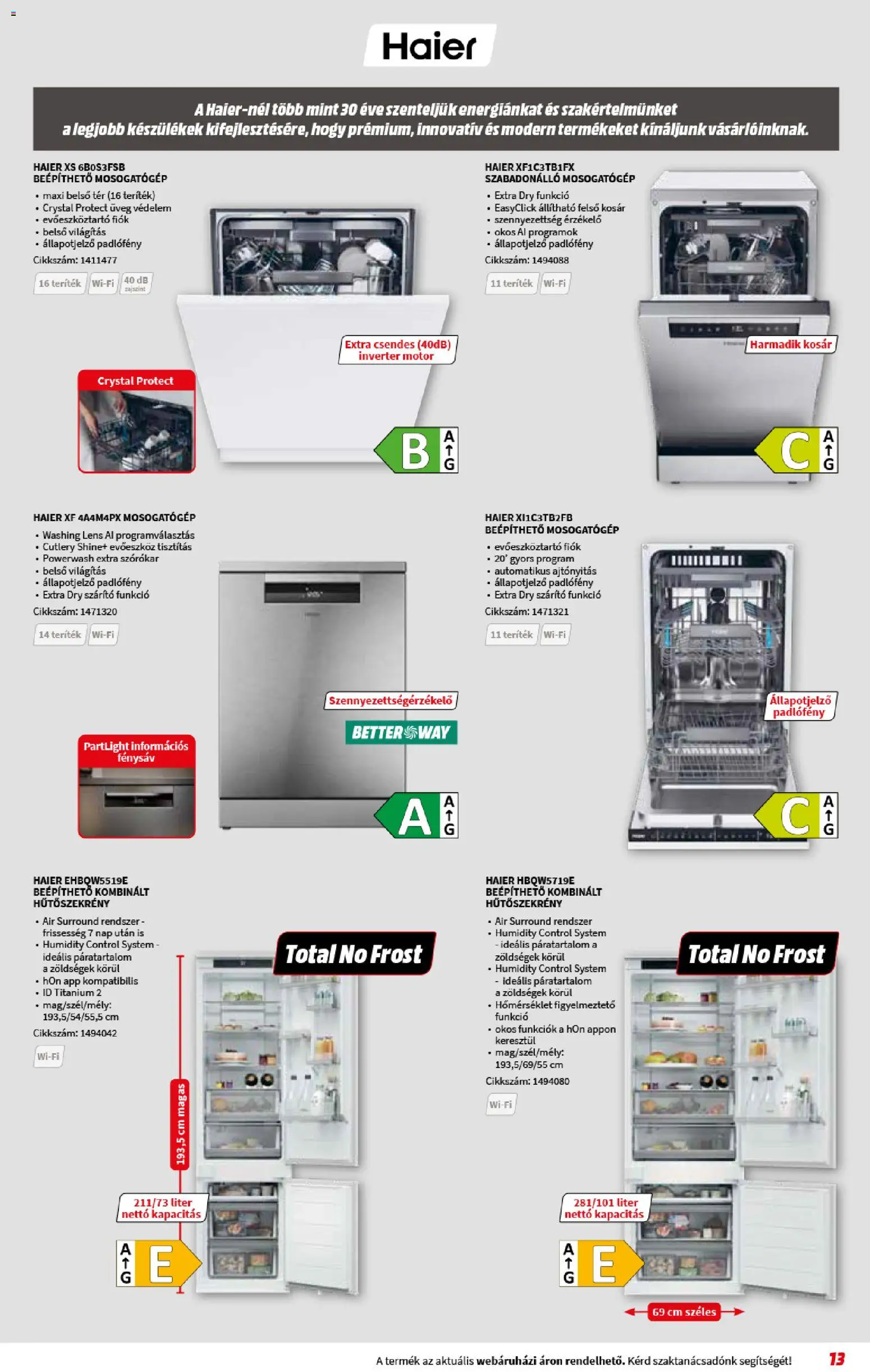 Media Markt akciós ujság - amely érvényes a következő dátumtól: 03.12.2025 | Oldal: 13 | Termékek: Evőeszköztartó, Hűtőszekrény, Szárító, Kombinált hűtőszekrény
