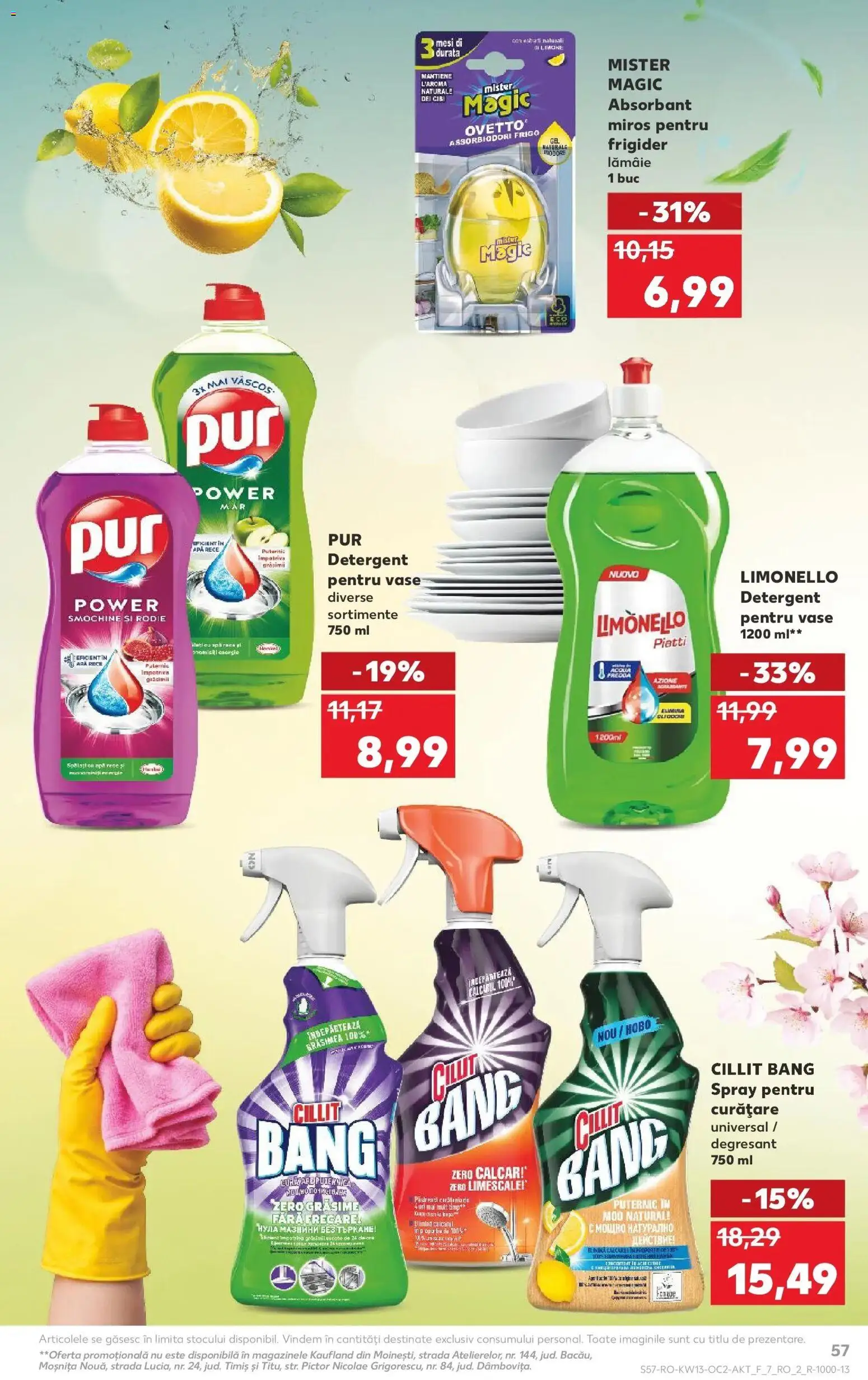 Noul catalog Kaufland – valabil de la 25.03.2026 | Pagină: 57 | Produse: Frigider, Detergent, Lămâie